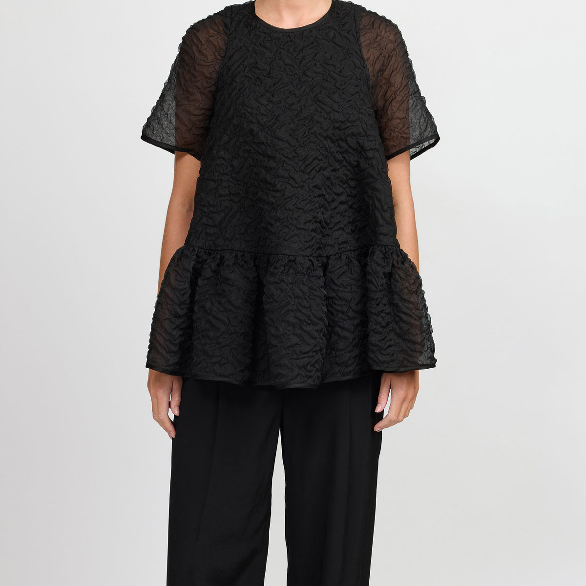 Cecilie Bahnsen Black Susi Top | Short sleeve — FF2