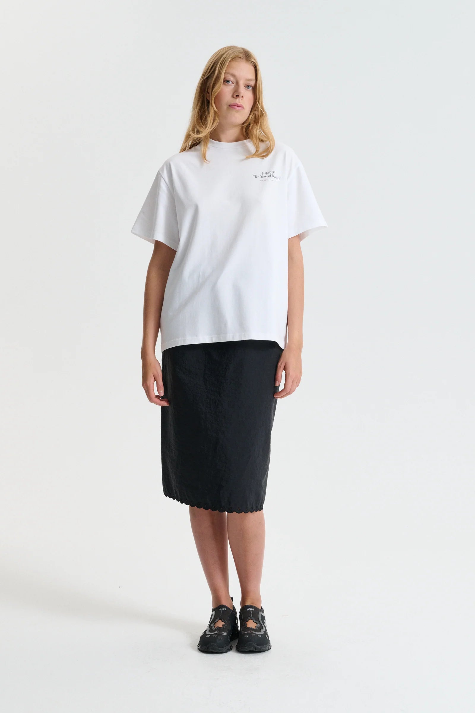 Cecilie Bahnsen White/Black Printed Jersey T-Shirt