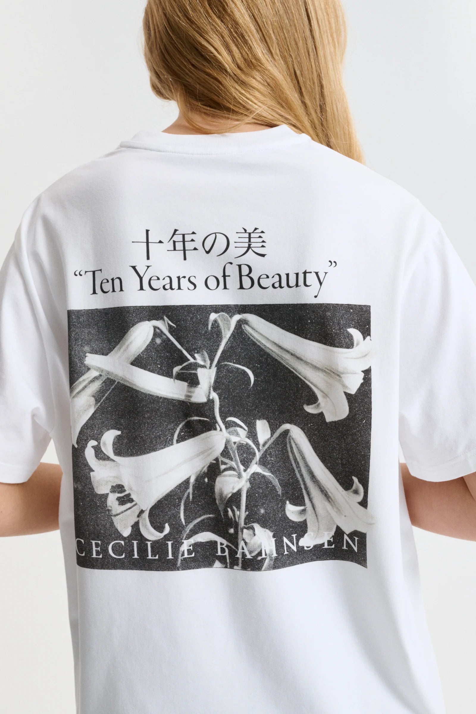 Cecilie Bahnsen White/Black Printed Jersey T-Shirt