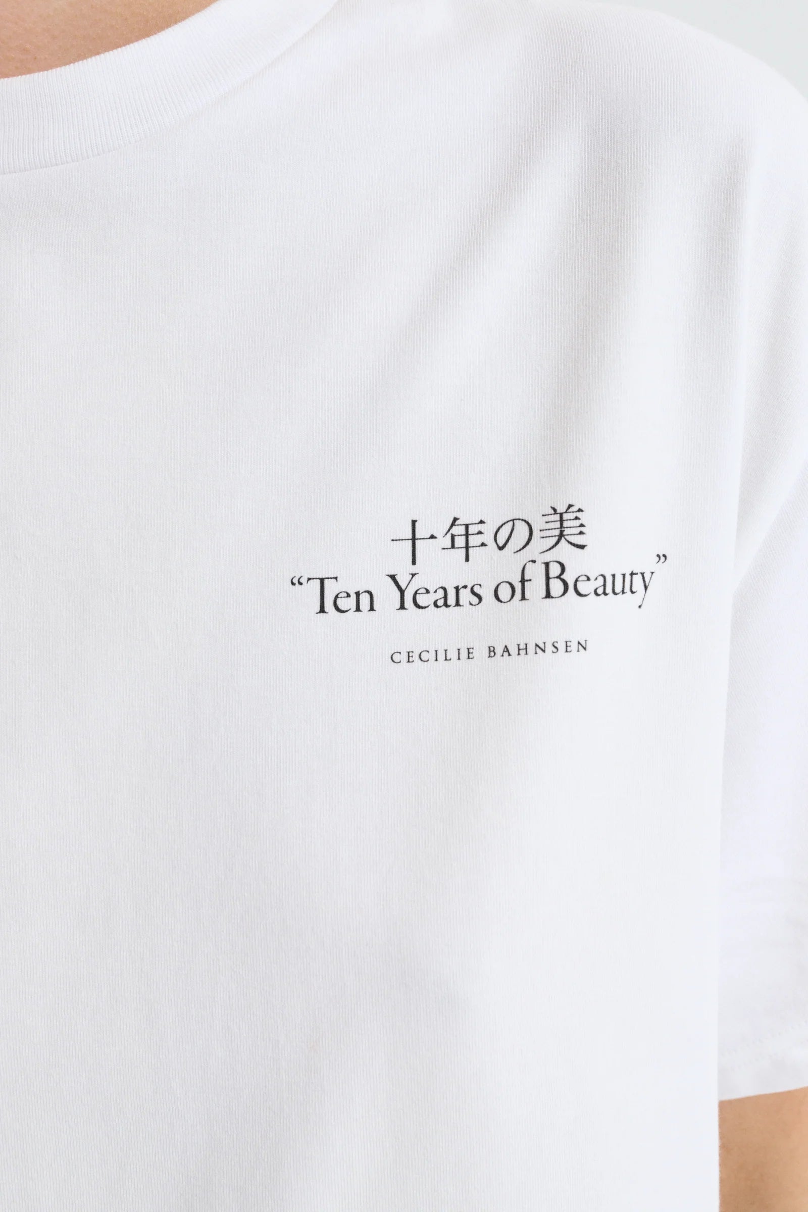 Cecilie Bahnsen White/Black Printed Jersey T-Shirt