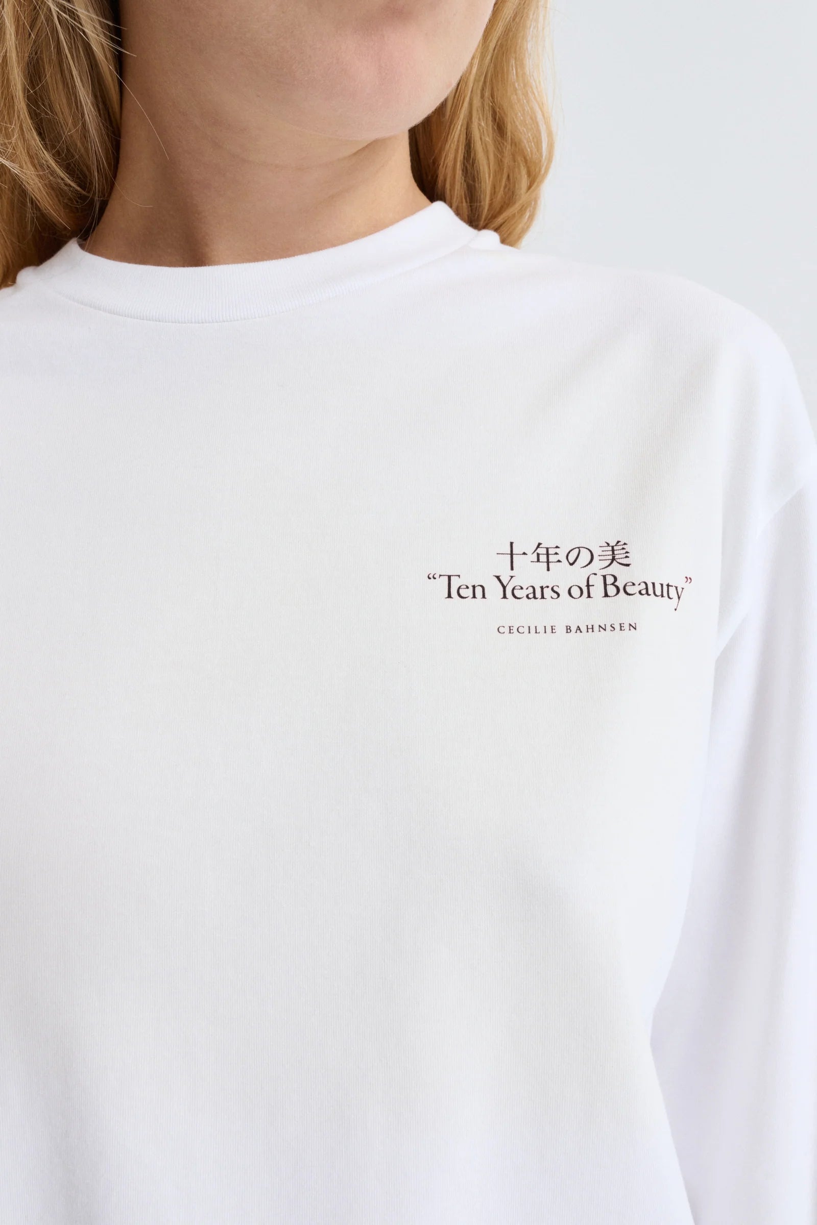 Cecilie Bahnsen White/Red Printed Jersey T-Shirt
