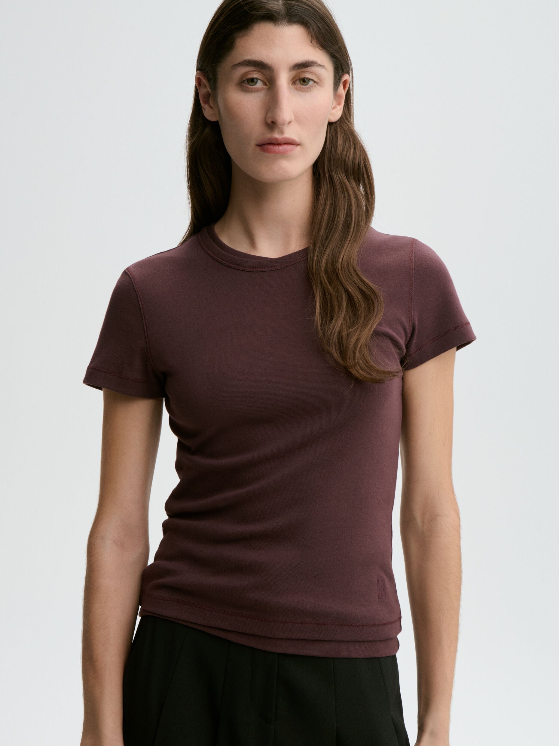 By Malene Birger Aubergine Alicia Flat T-shirt
