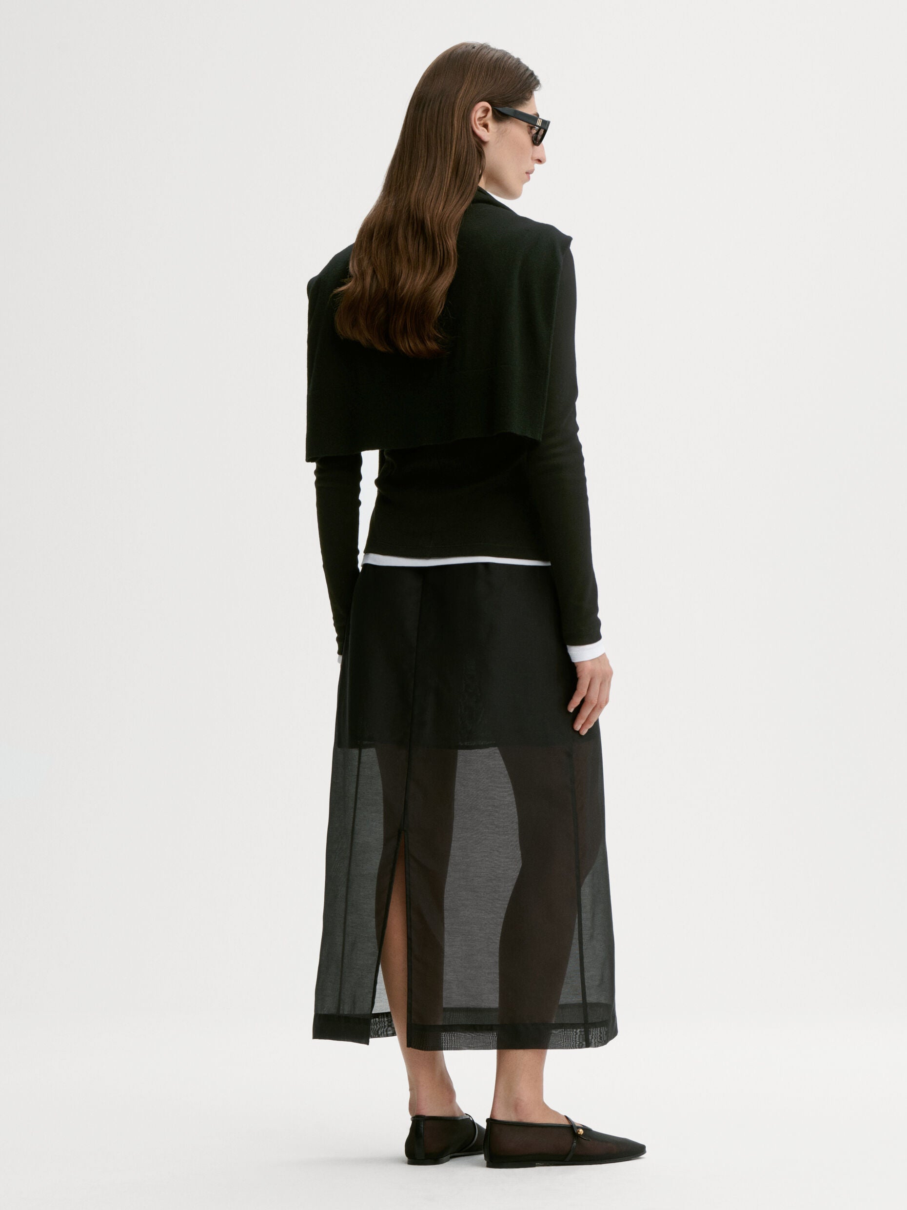 By Malene Birger Black Esta Soft Organza Skirt