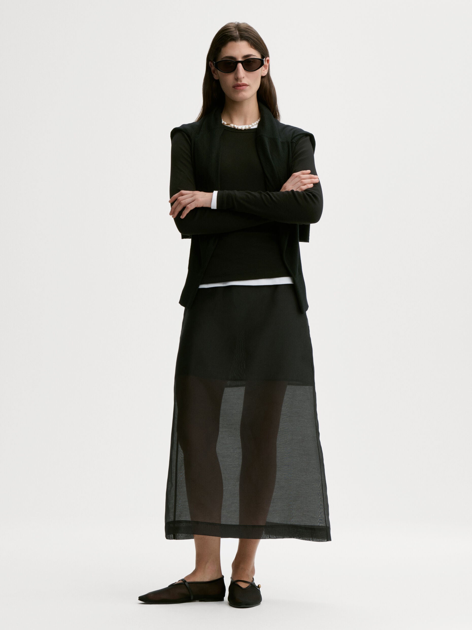 By Malene Birger Black Esta Soft Organza Skirt