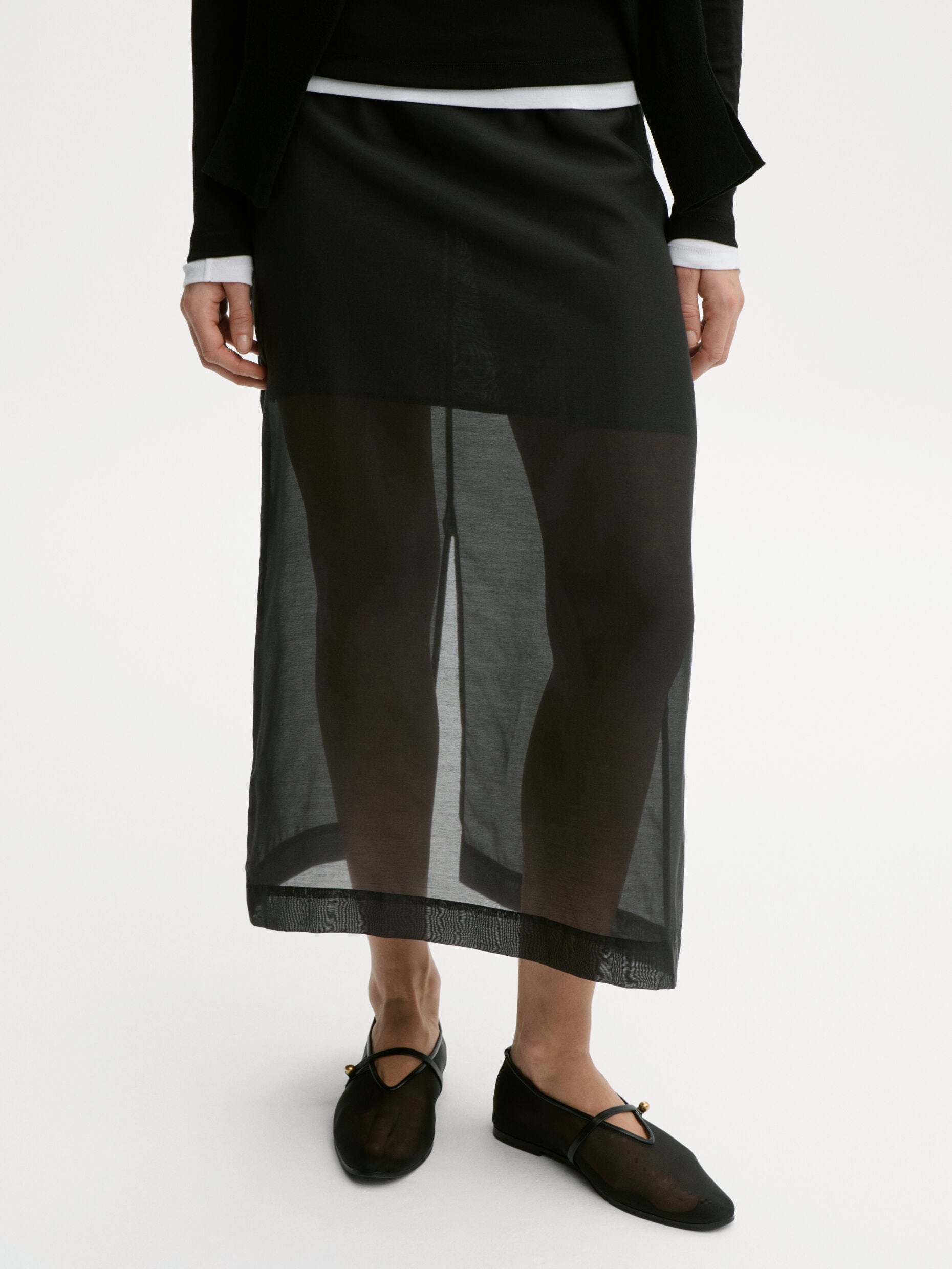 By Malene Birger Black Esta Soft Organza Skirt