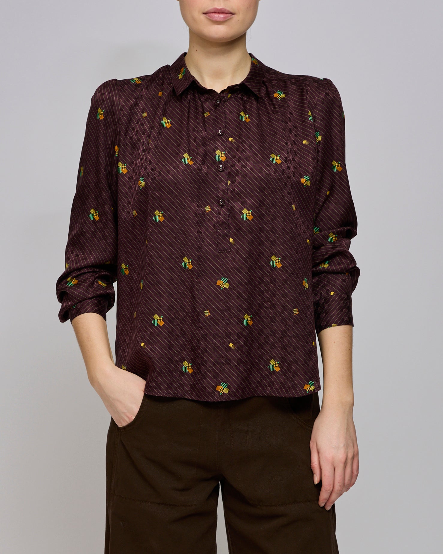 Rachel Comey Bordeaux Bainville Top