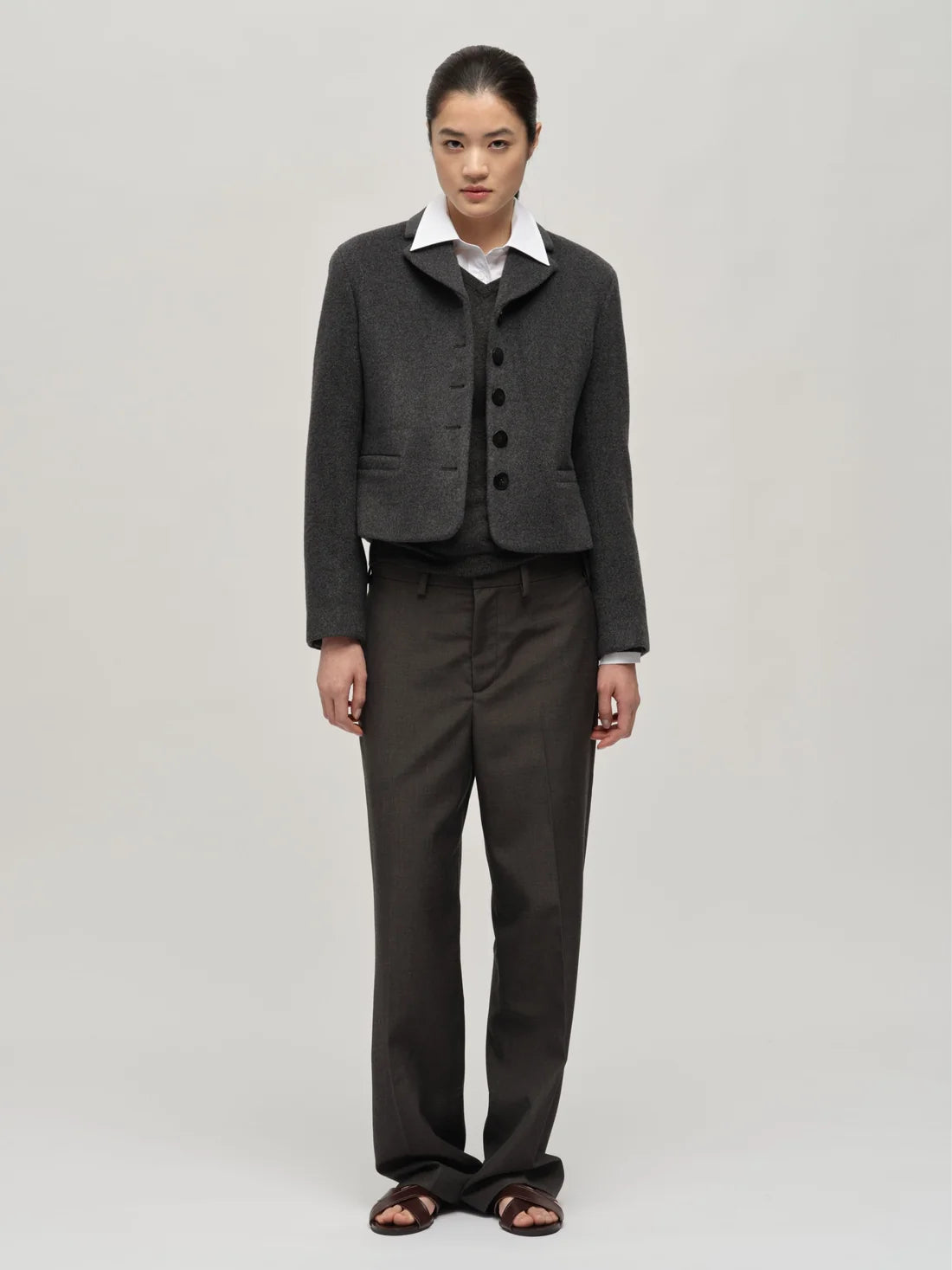 People's Republic Of Cashmere Heather Grey Short Blazer