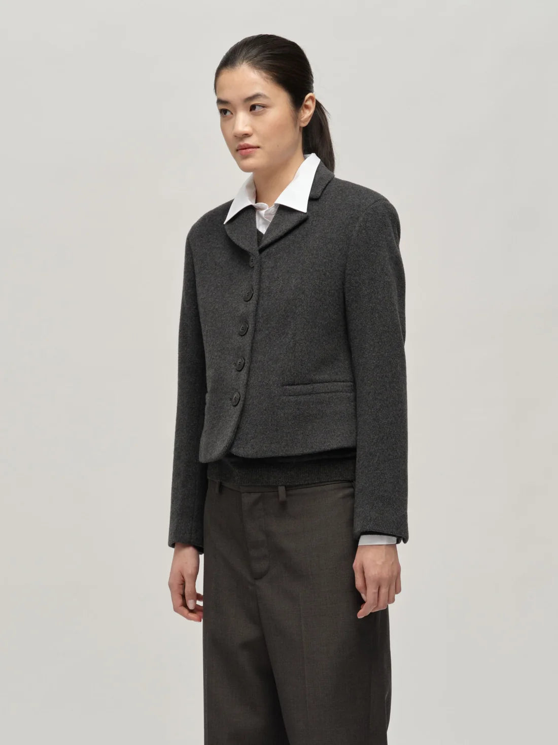 People's Republic Of Cashmere Heather Grey Short Blazer