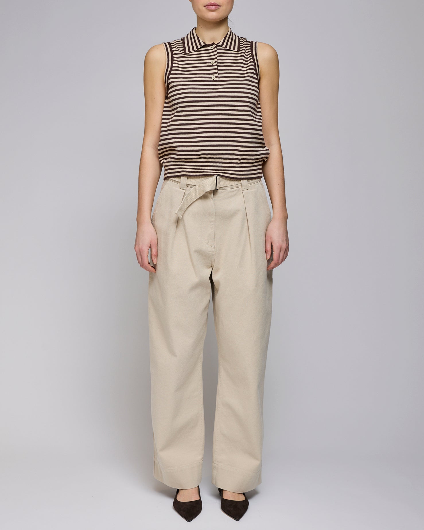 MHL Drill Bone Webbing Belt Trousers