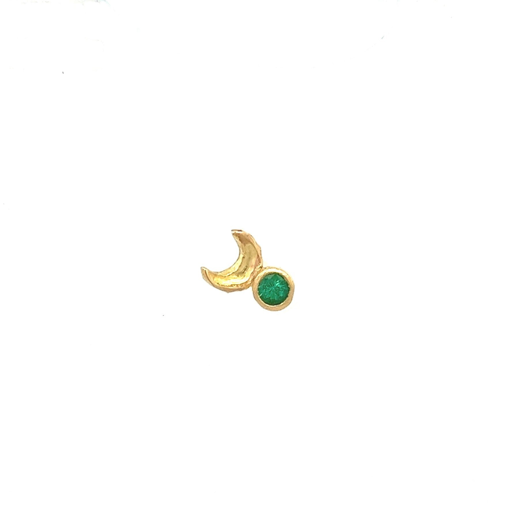 Sara Jin Mi Swallow Ear Stud Emerald