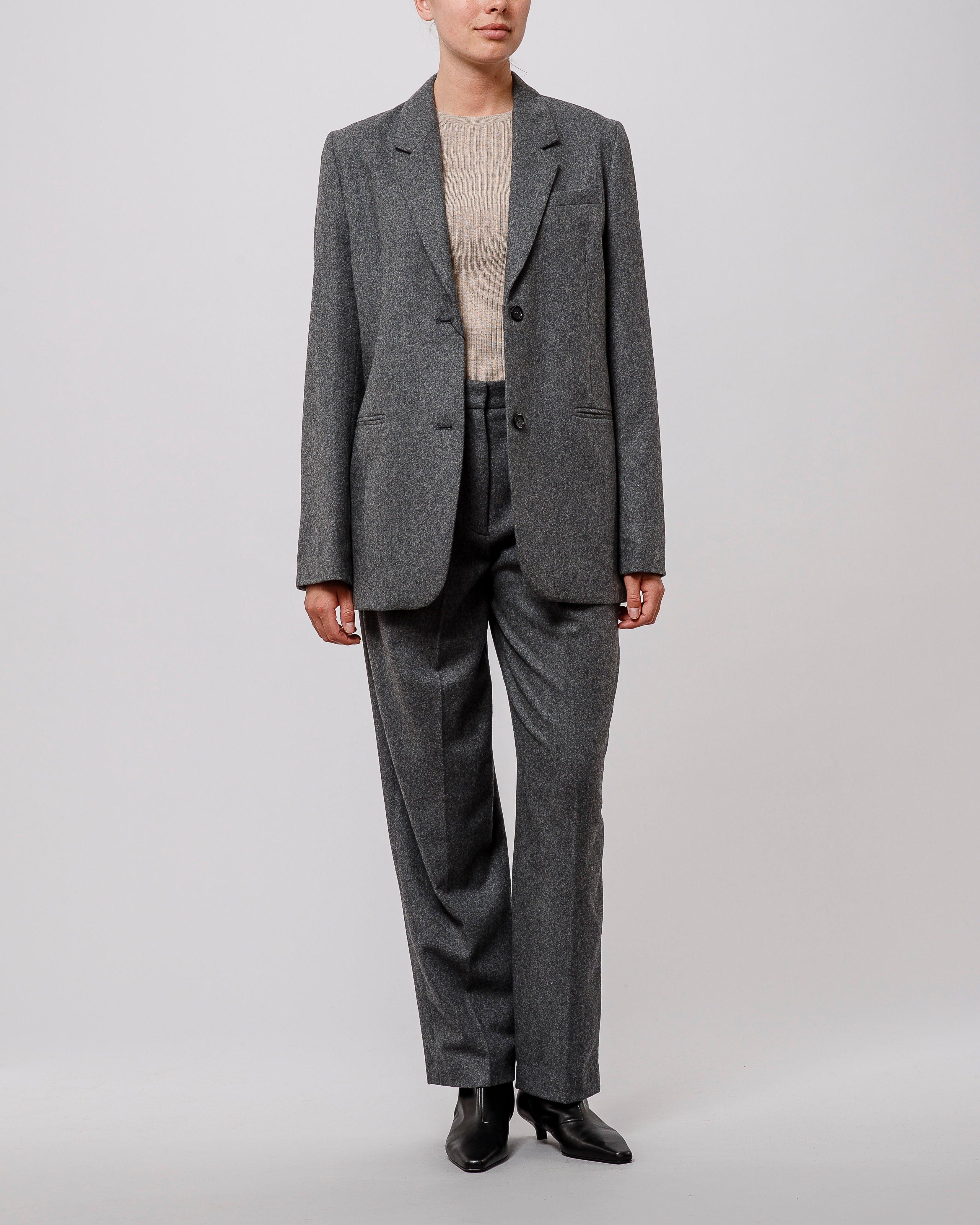 Toteme Tailored Suit Jacket Grey Melange