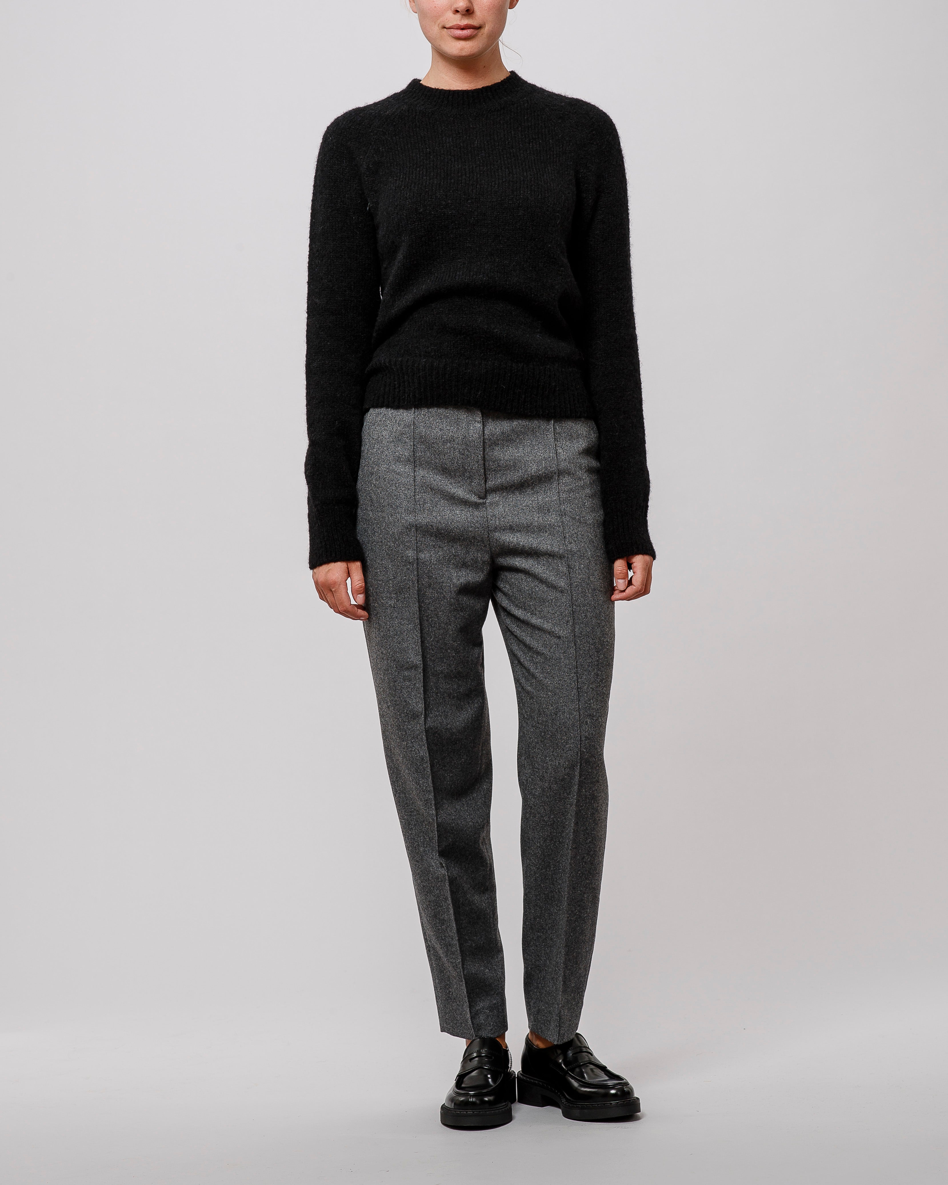 Toteme Sewn-Pleated Tailored Trousers Grey Melange