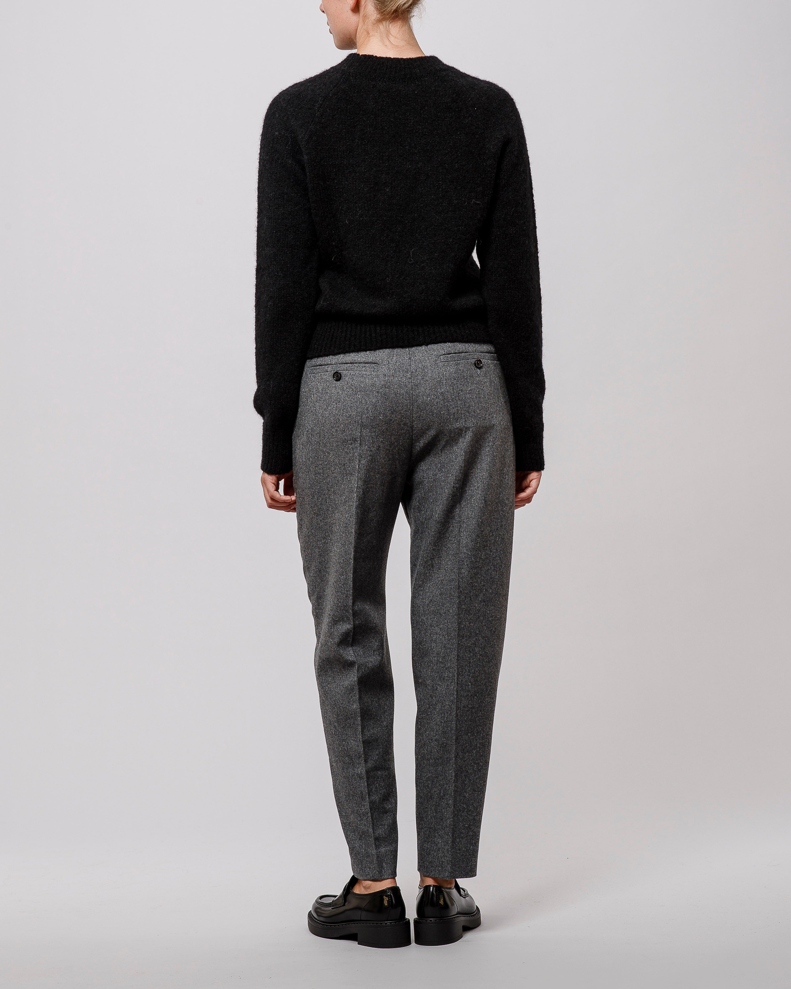 Toteme Sewn-Pleated Tailored Trousers Grey Melange