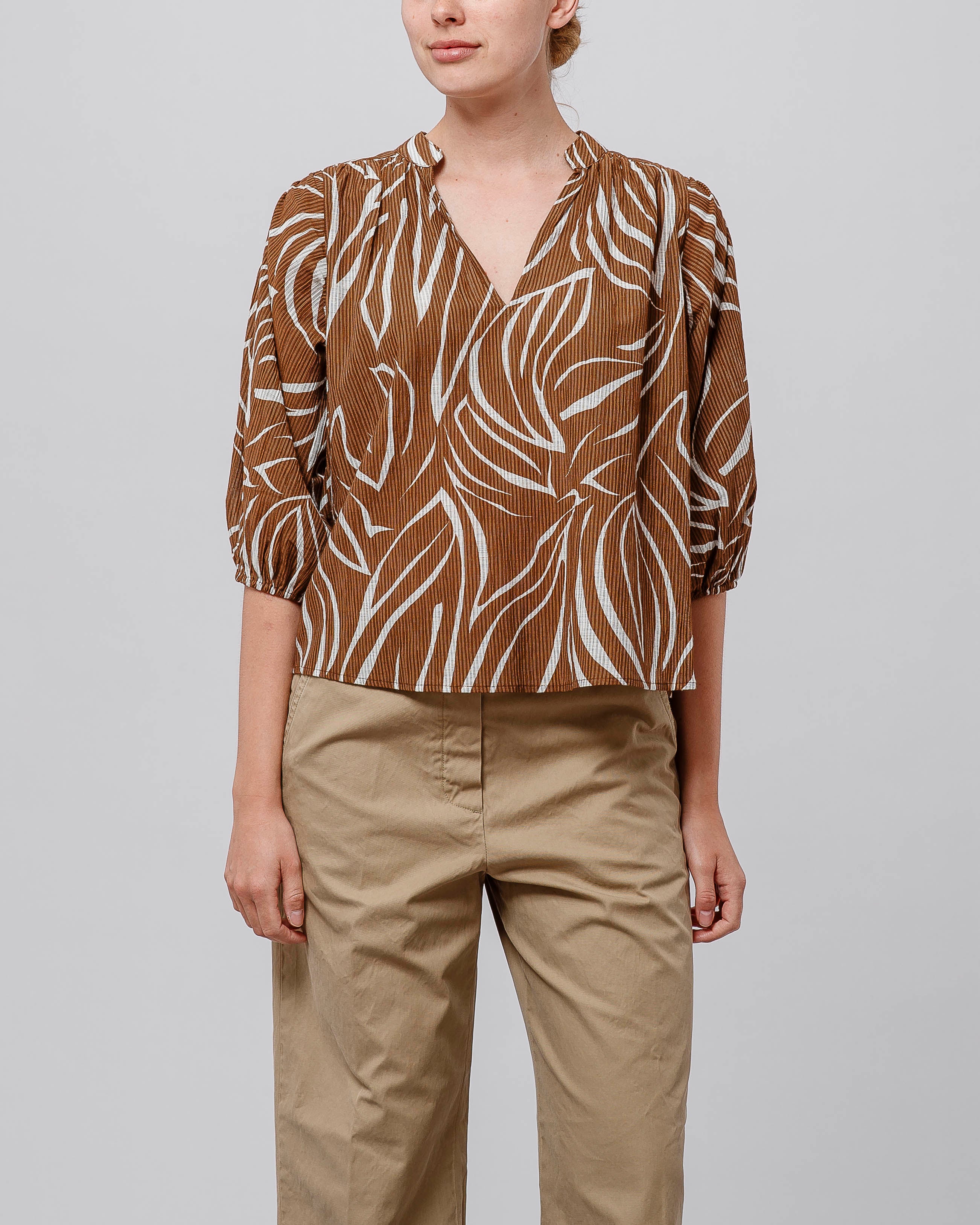 Closed Brown Blouse