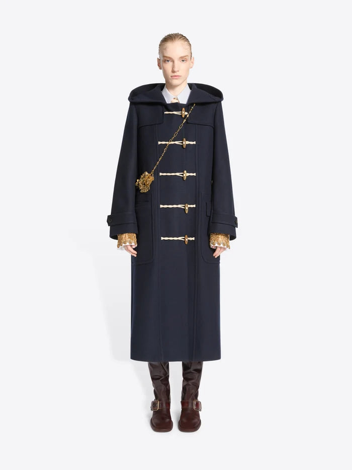 Dries Van Noten Navy Duffle Coat
