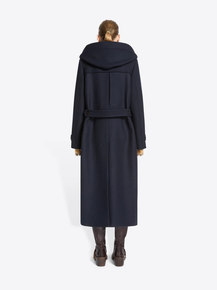 Dries Van Noten Navy Duffle Coat