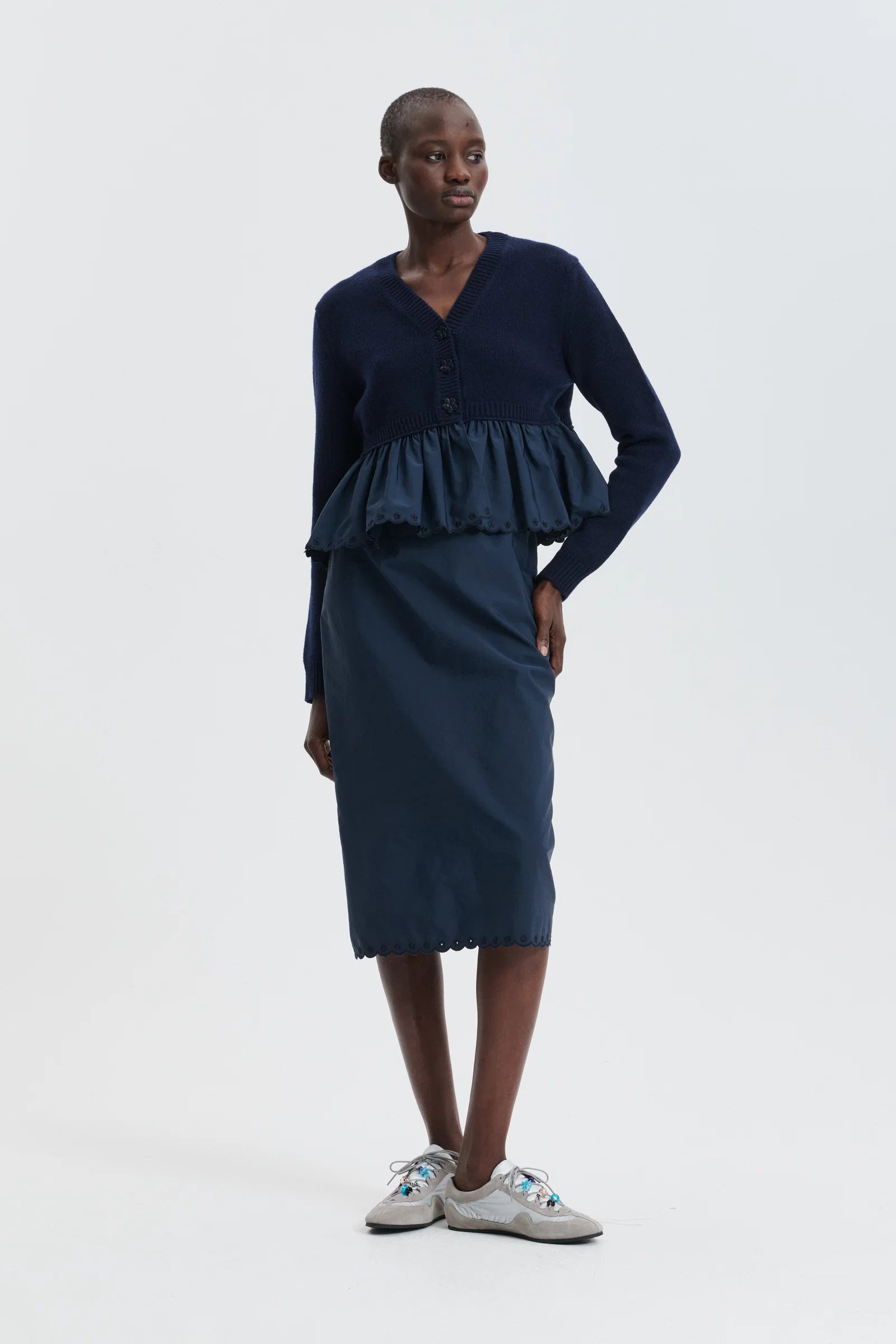 Cecilie Bahnsen Navy Bria Skirt