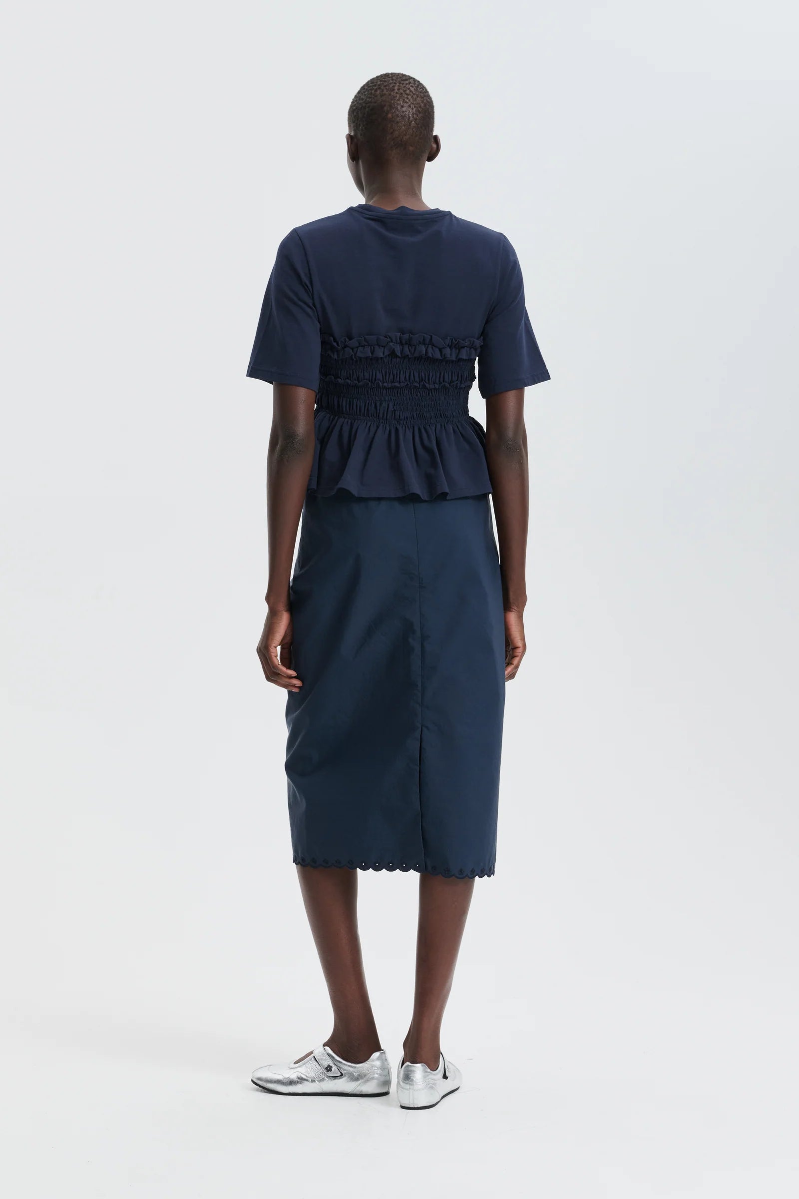 Cecilie Bahnsen Navy Bria Skirt