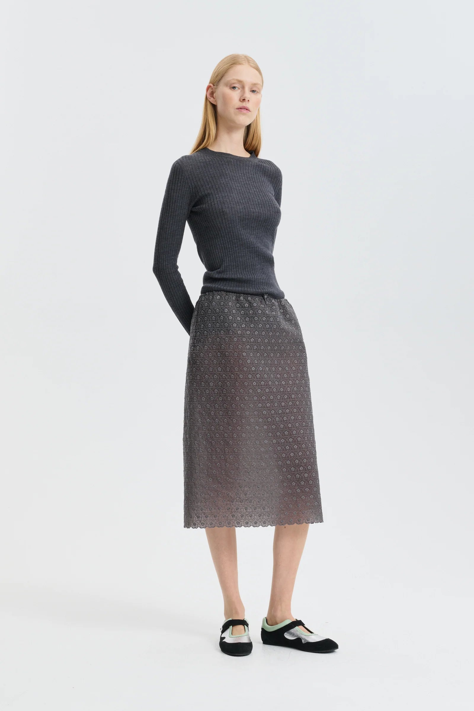 Cecilie Bahnsen Grey Bria Skirt