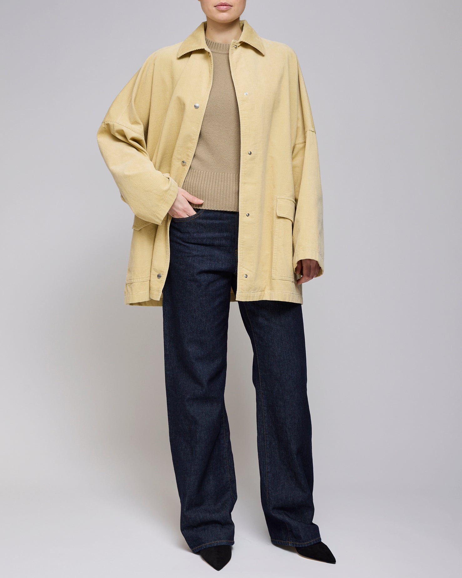 Toteme Beige Cord Overshirt Jacket