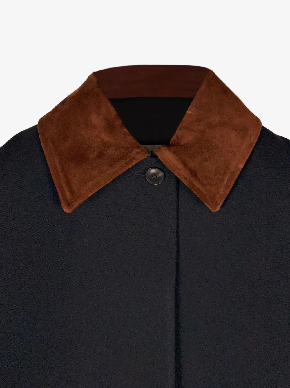 RÓHE Navy Suede Collar Coat