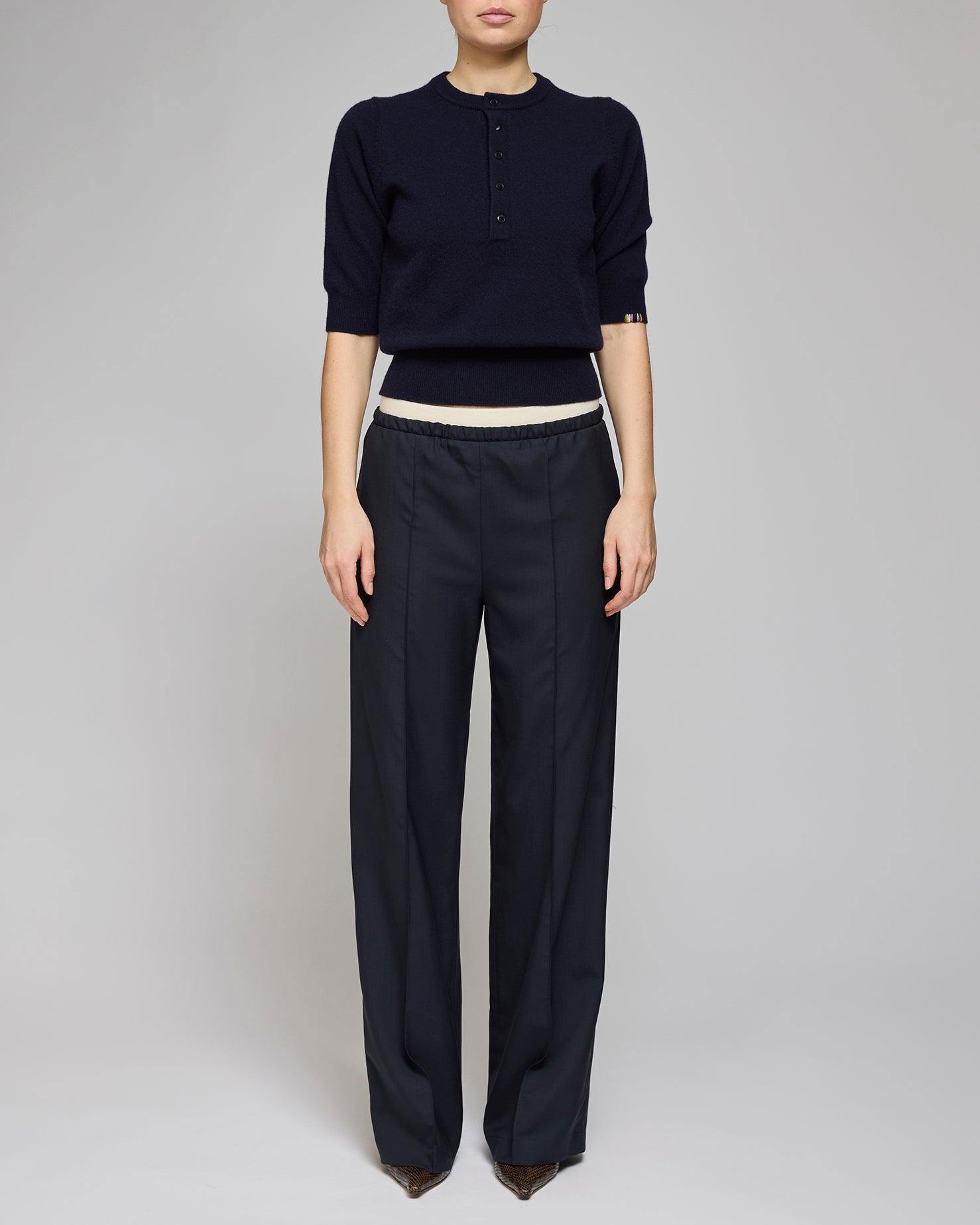 Af Agger Navy Tropical Wool Tracksuit Pant