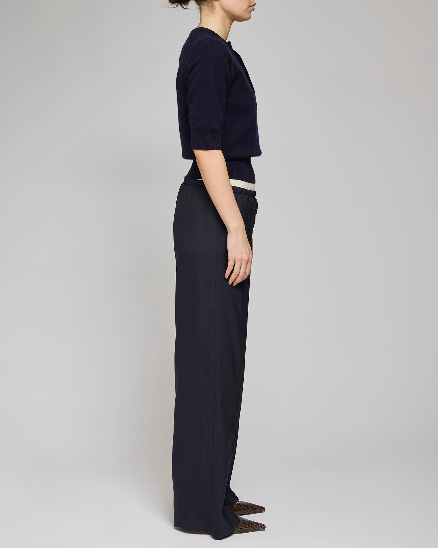 Af Agger Navy Tropical Wool Tracksuit Pant