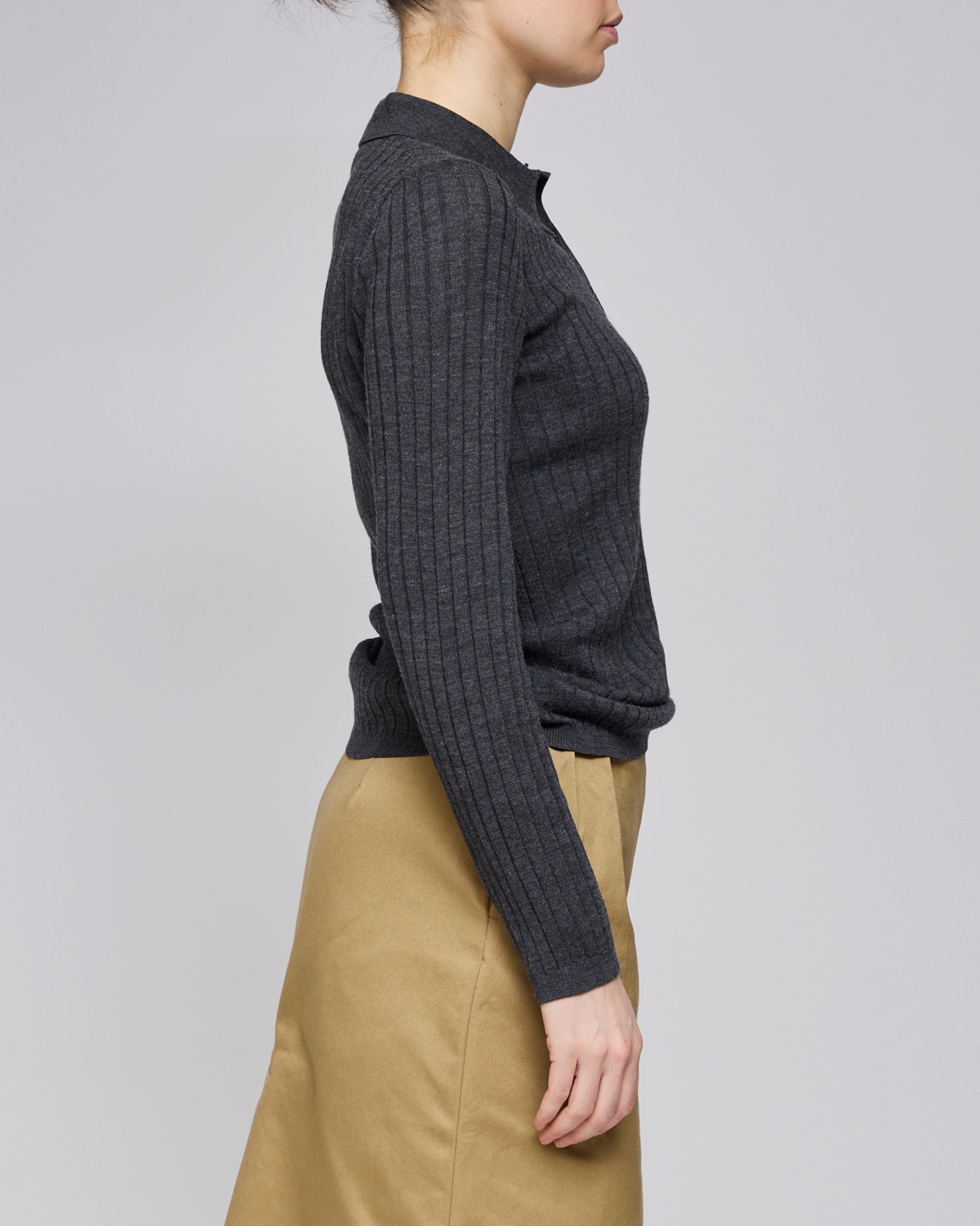 A.P.C. Anthracite A Petites Cótes Polo