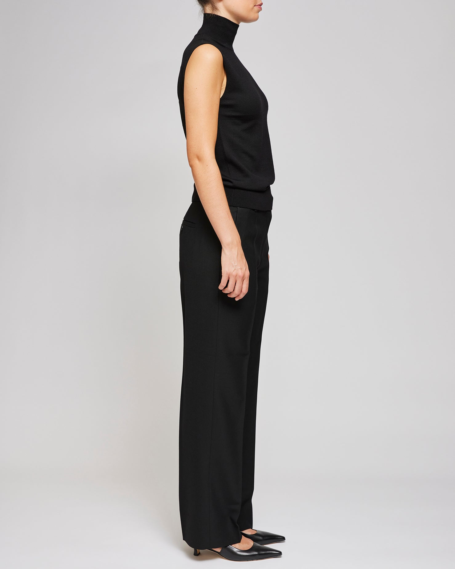 Toteme Black Straight Suit Trousers