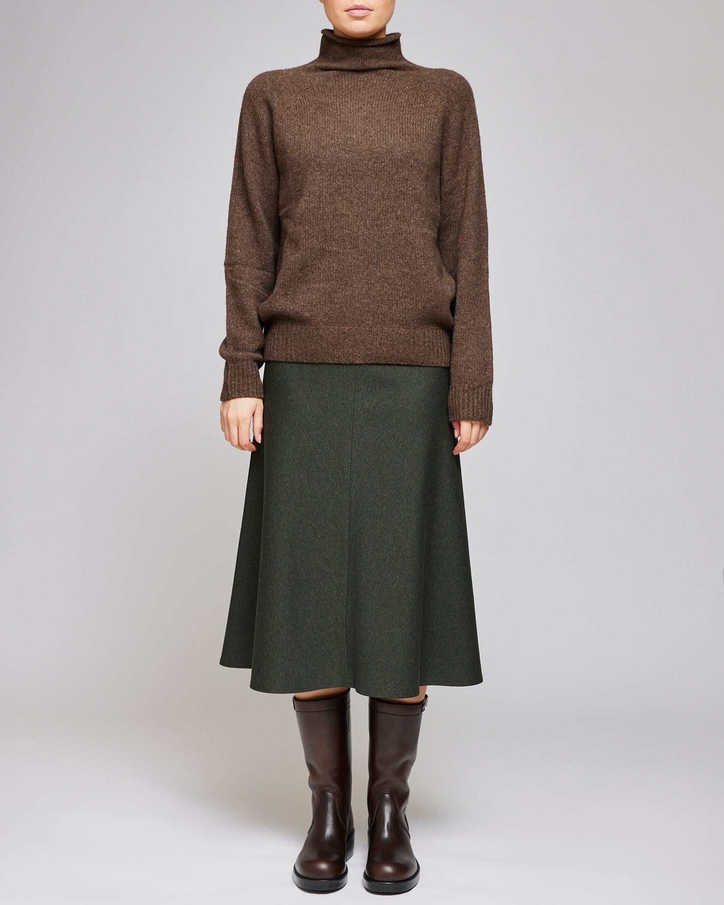 Vanessa Bruno Kahki Jupe Midi Skirt