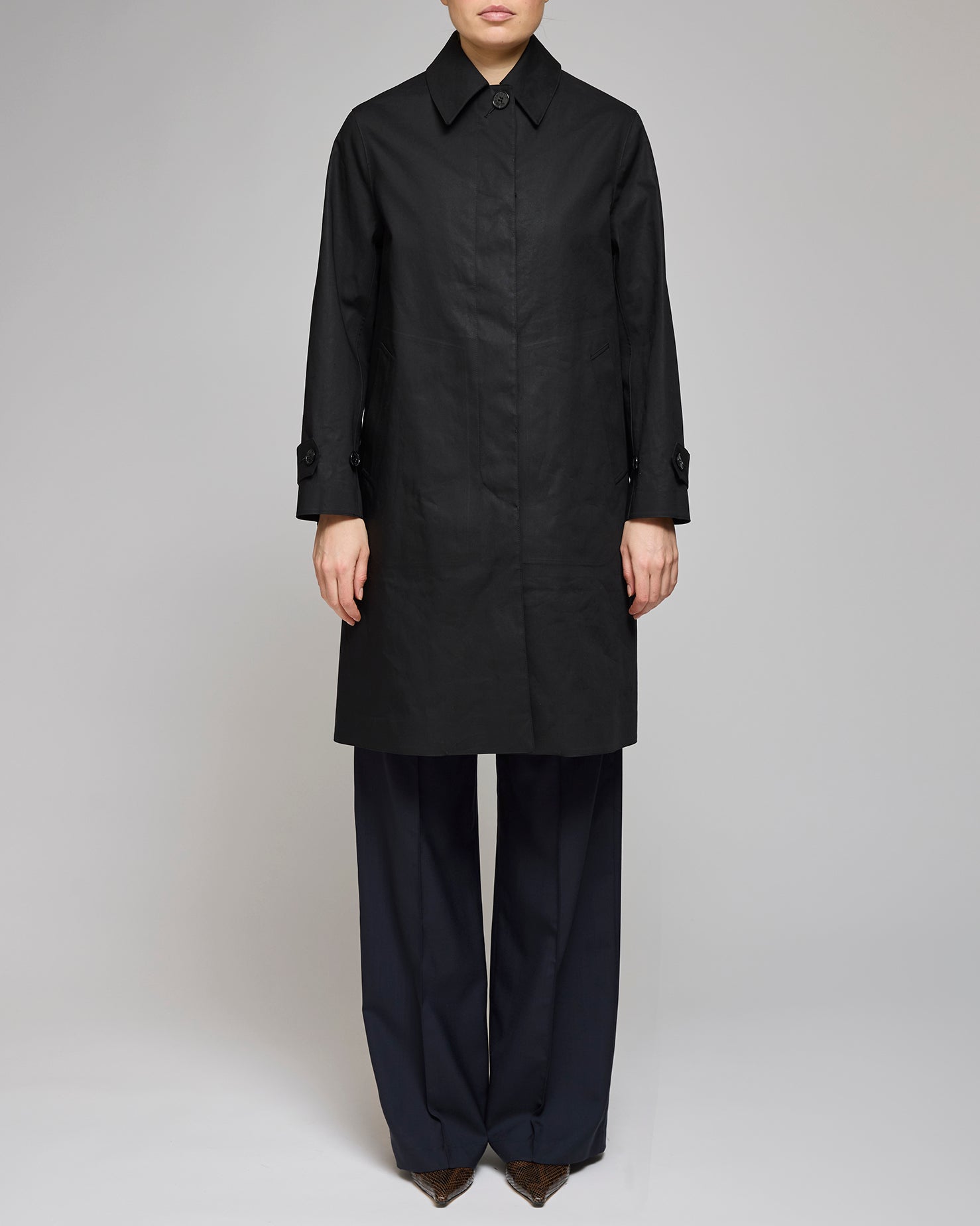 Mackintosh Black Banton Coat
