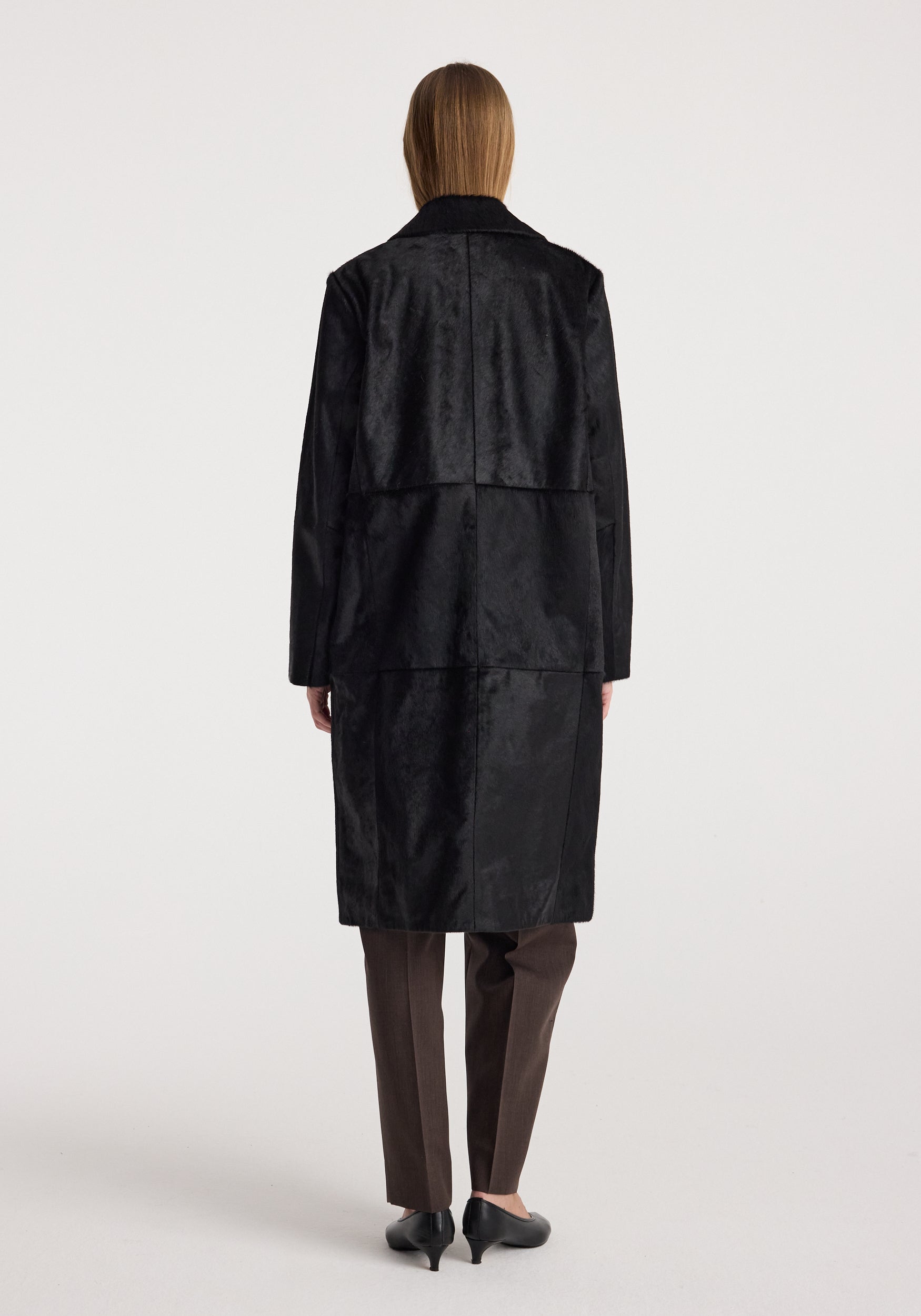 RÓHE Black Ponyhair Coat