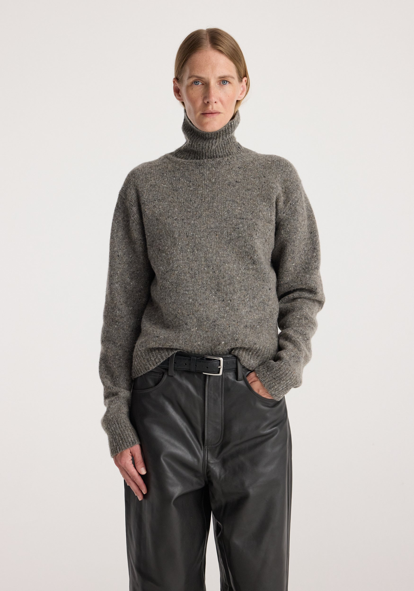 RÓHE Grey Mouliné Turtleneck