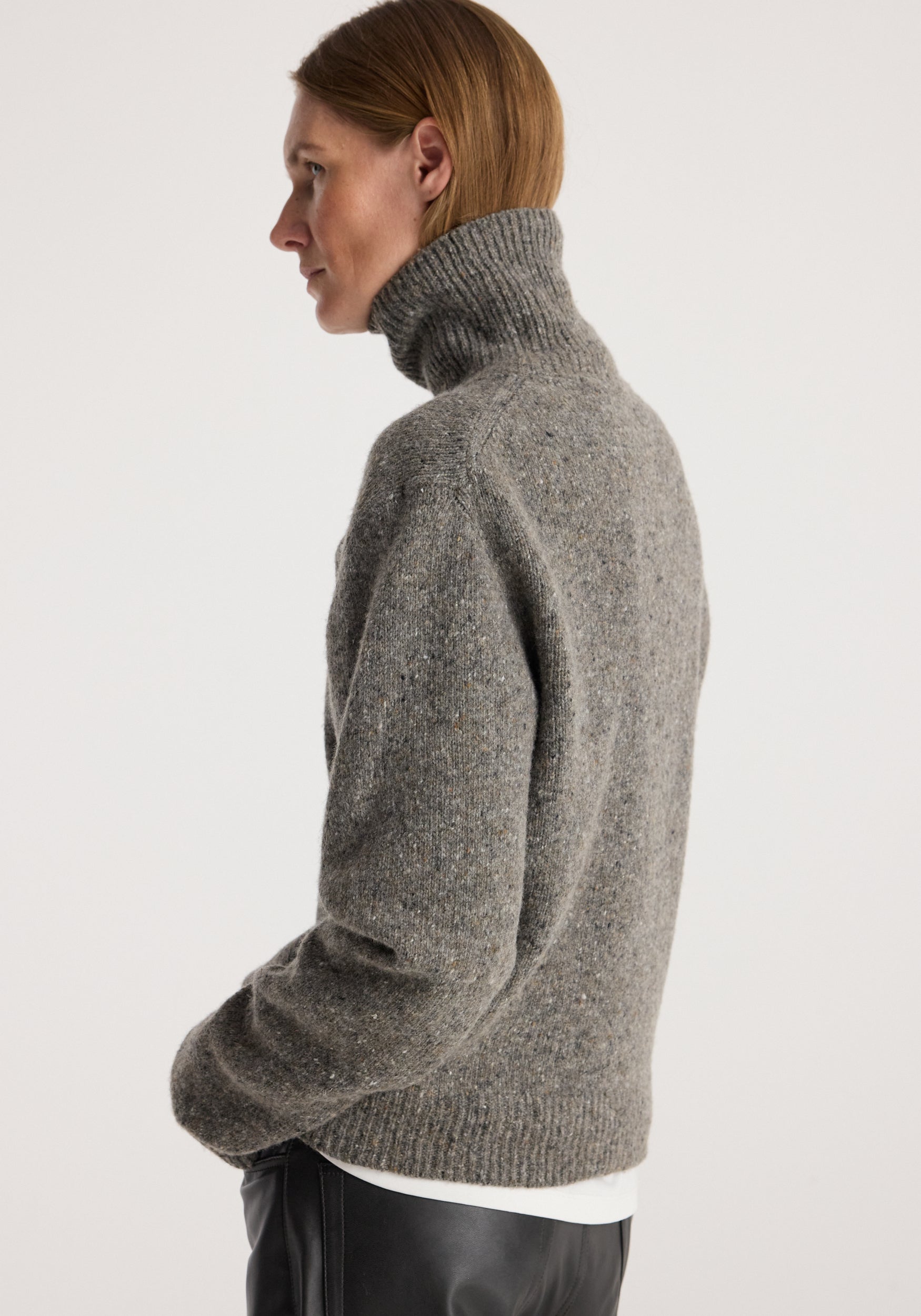 RÓHE Grey Mouliné Turtleneck