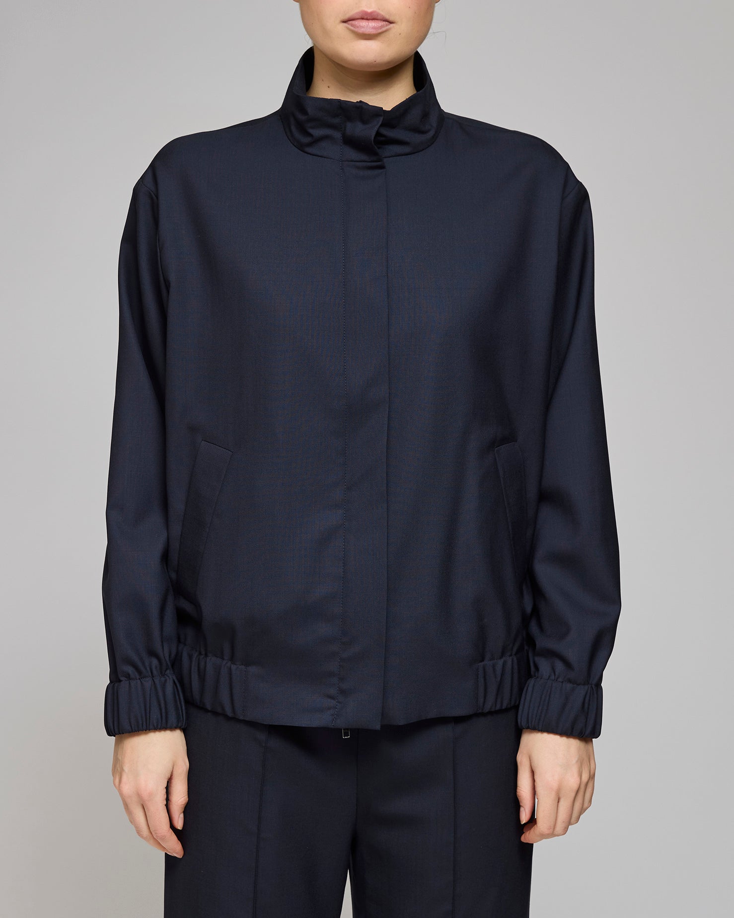 Af Agger Navy Tropical Wool Tracksuit Top