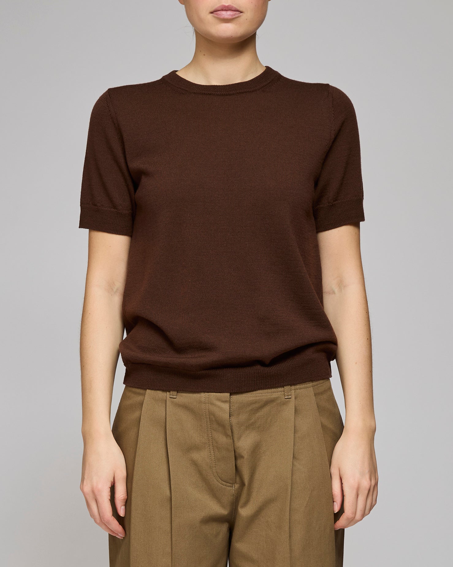 Af Agger Brown Merino Knit T-shirt