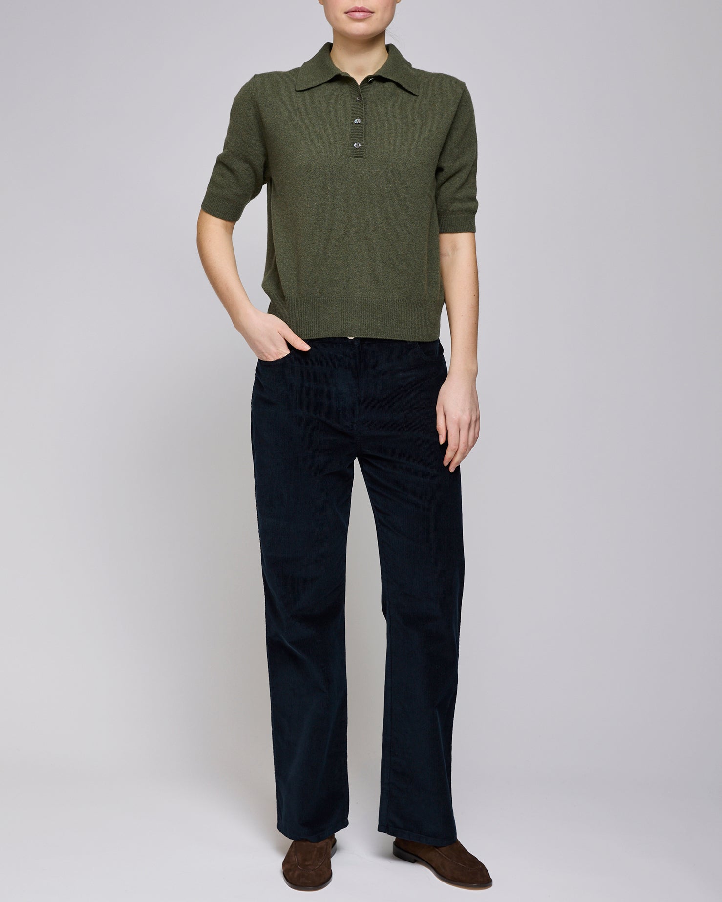 Toteme Navy Straight Cord Trousers