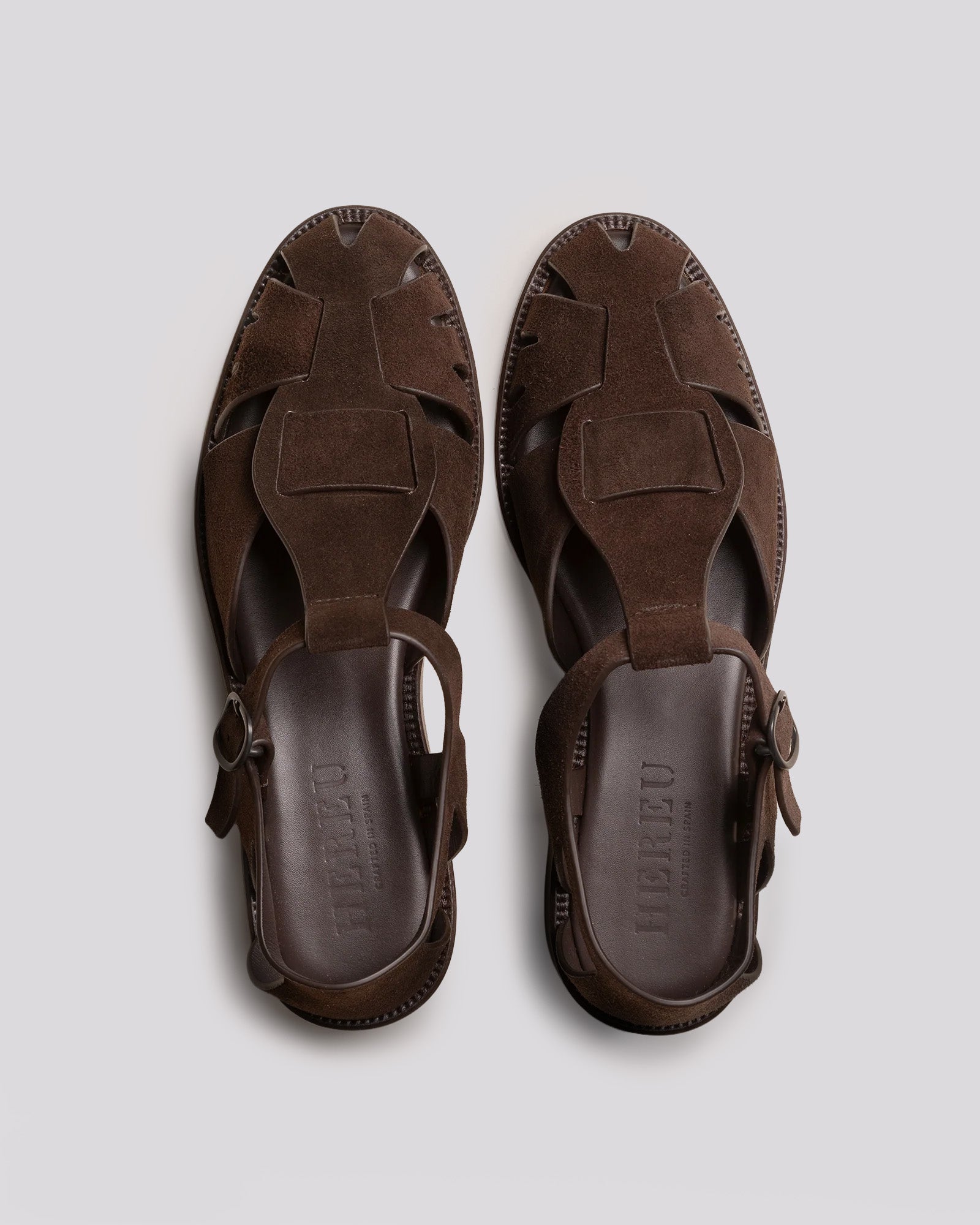 Hereu Pesca Suede Fisherman Sandal Dark Brown