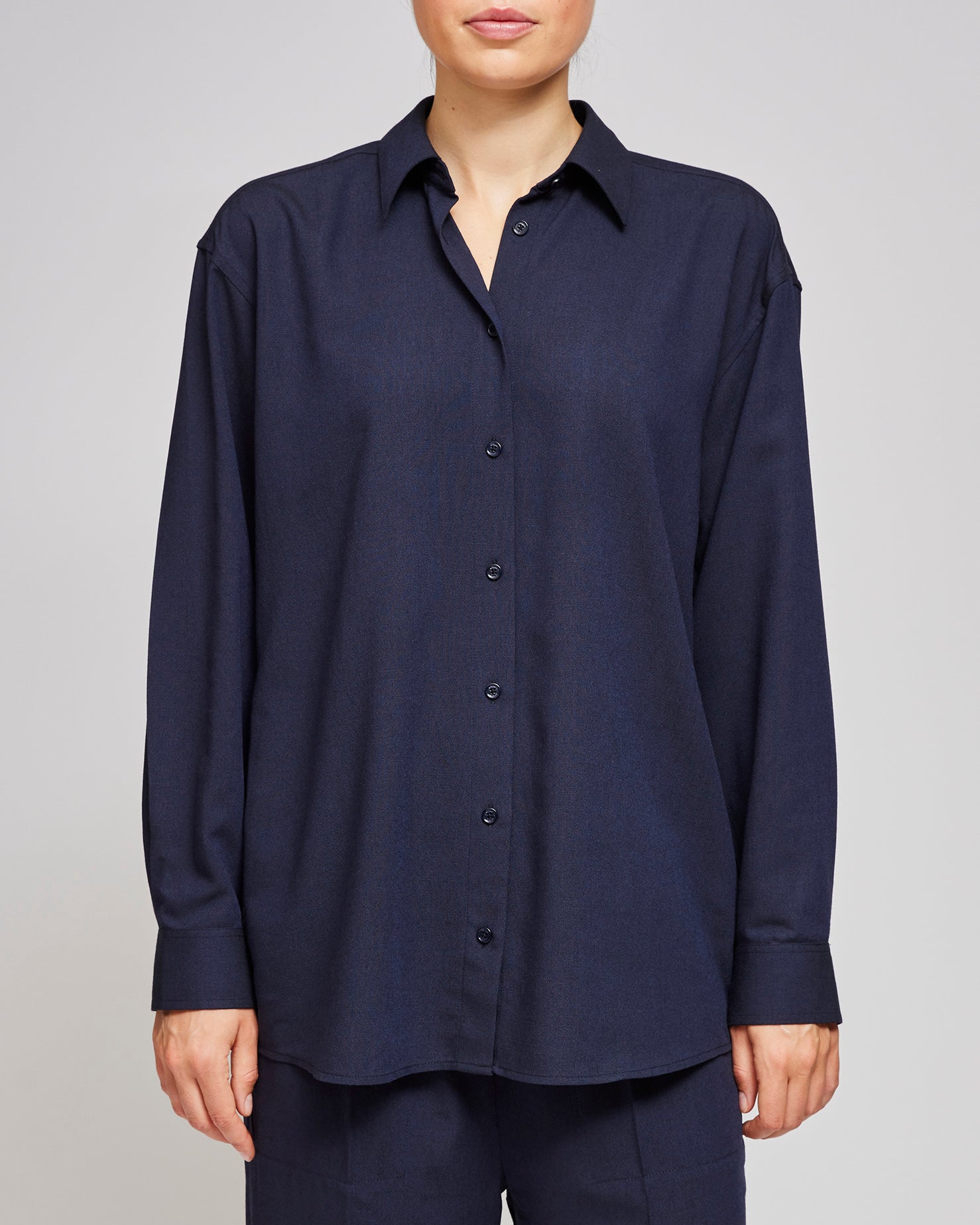 Toteme Navy Classic Fluid Shirt