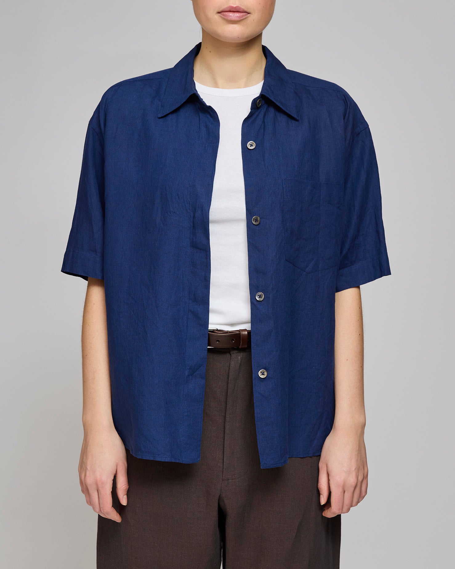 Margaret Howell Deep Blue Fly Placket Shirt