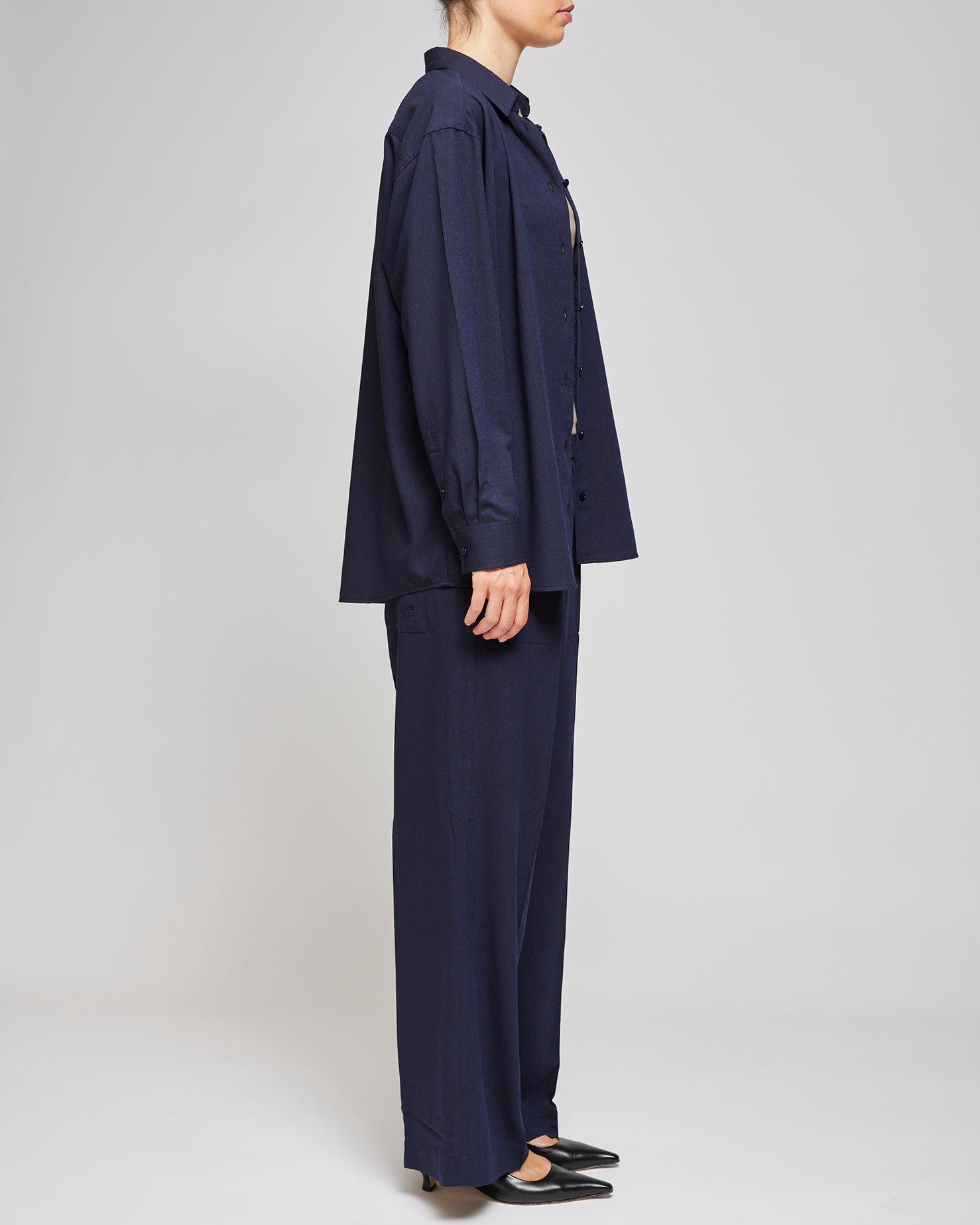 Toteme Navy Fluid Winter Trousers