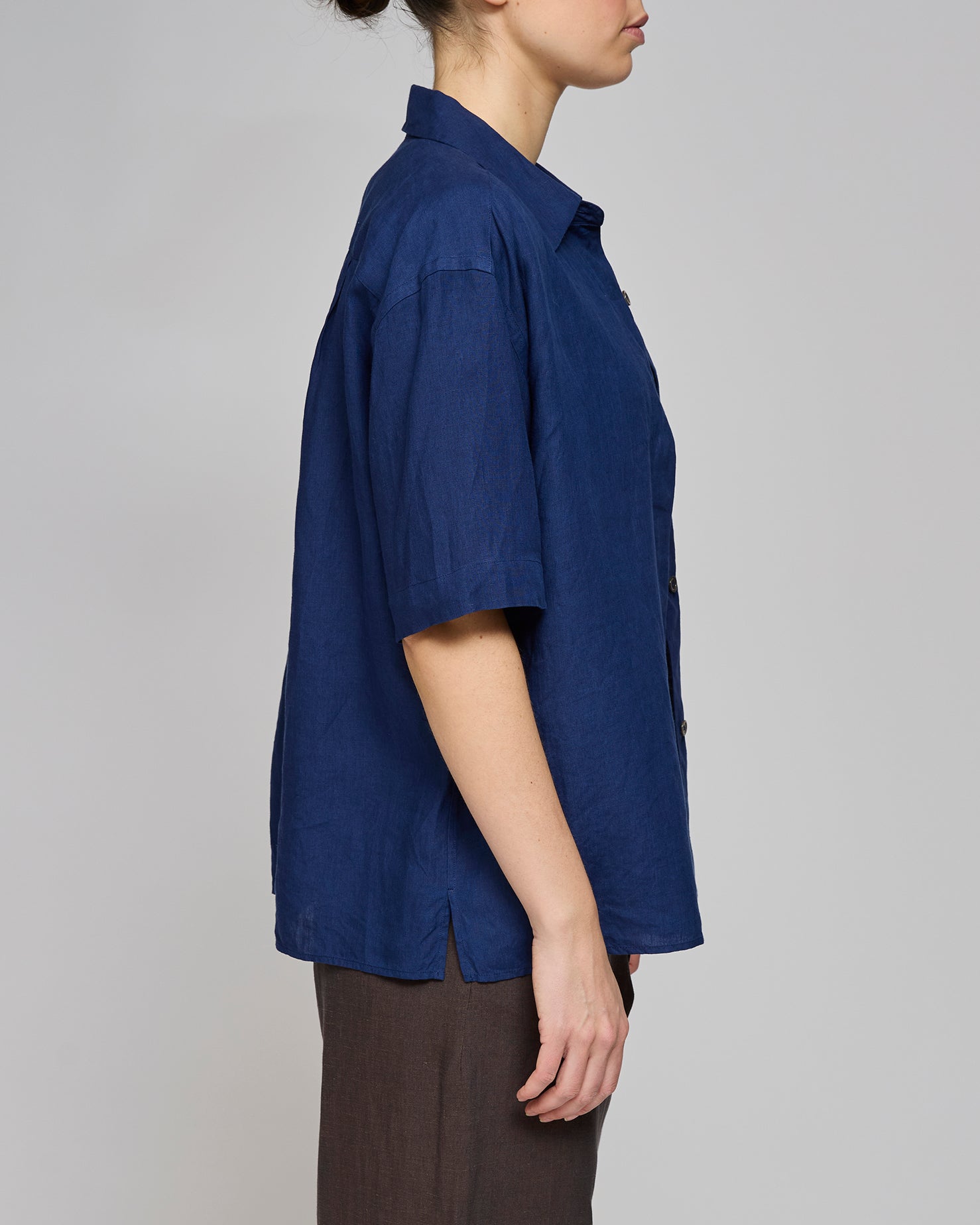 Margaret Howell Deep Blue Fly Placket Shirt