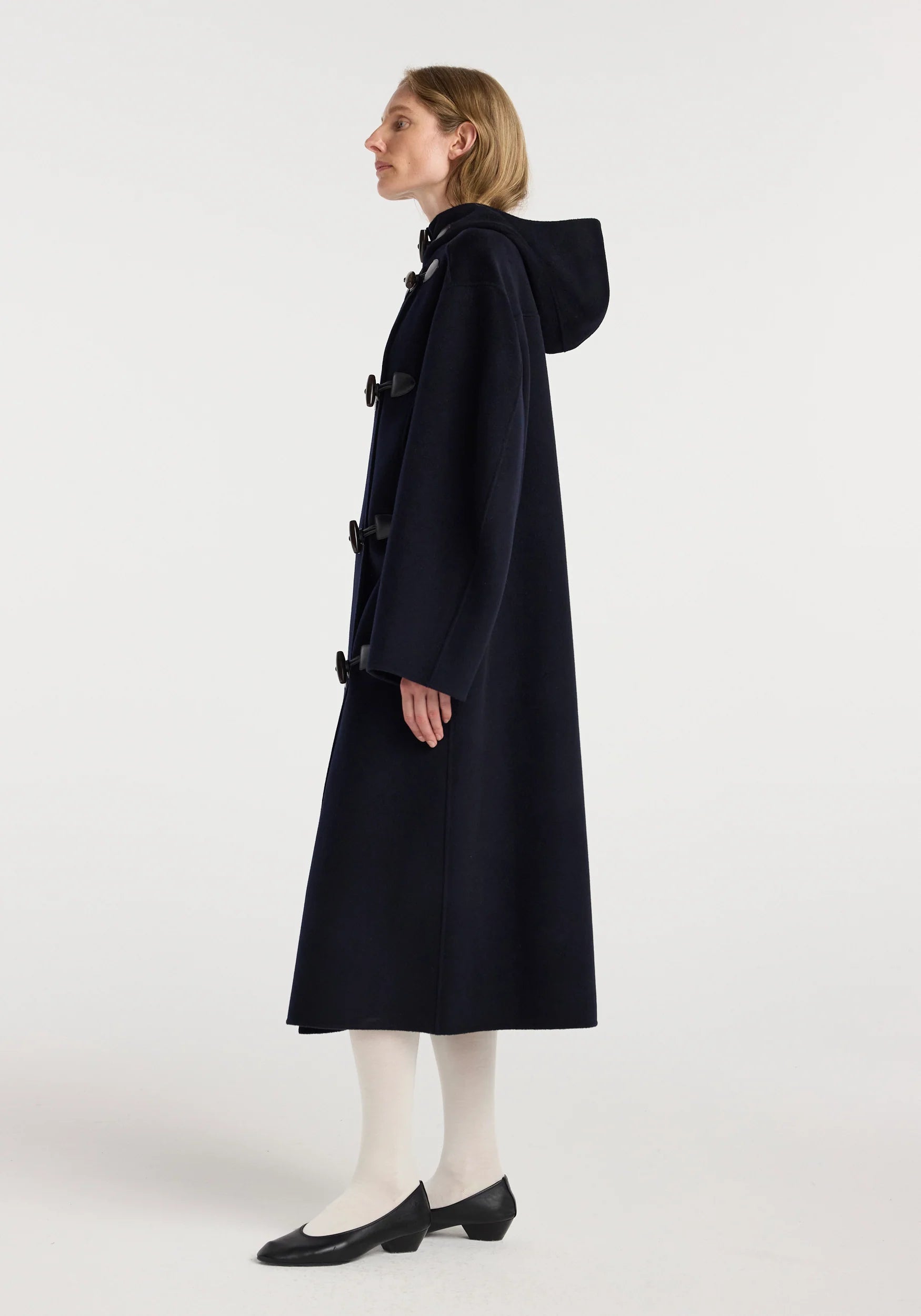 RÓHE Navy Double-faced Wool Duffel Coat