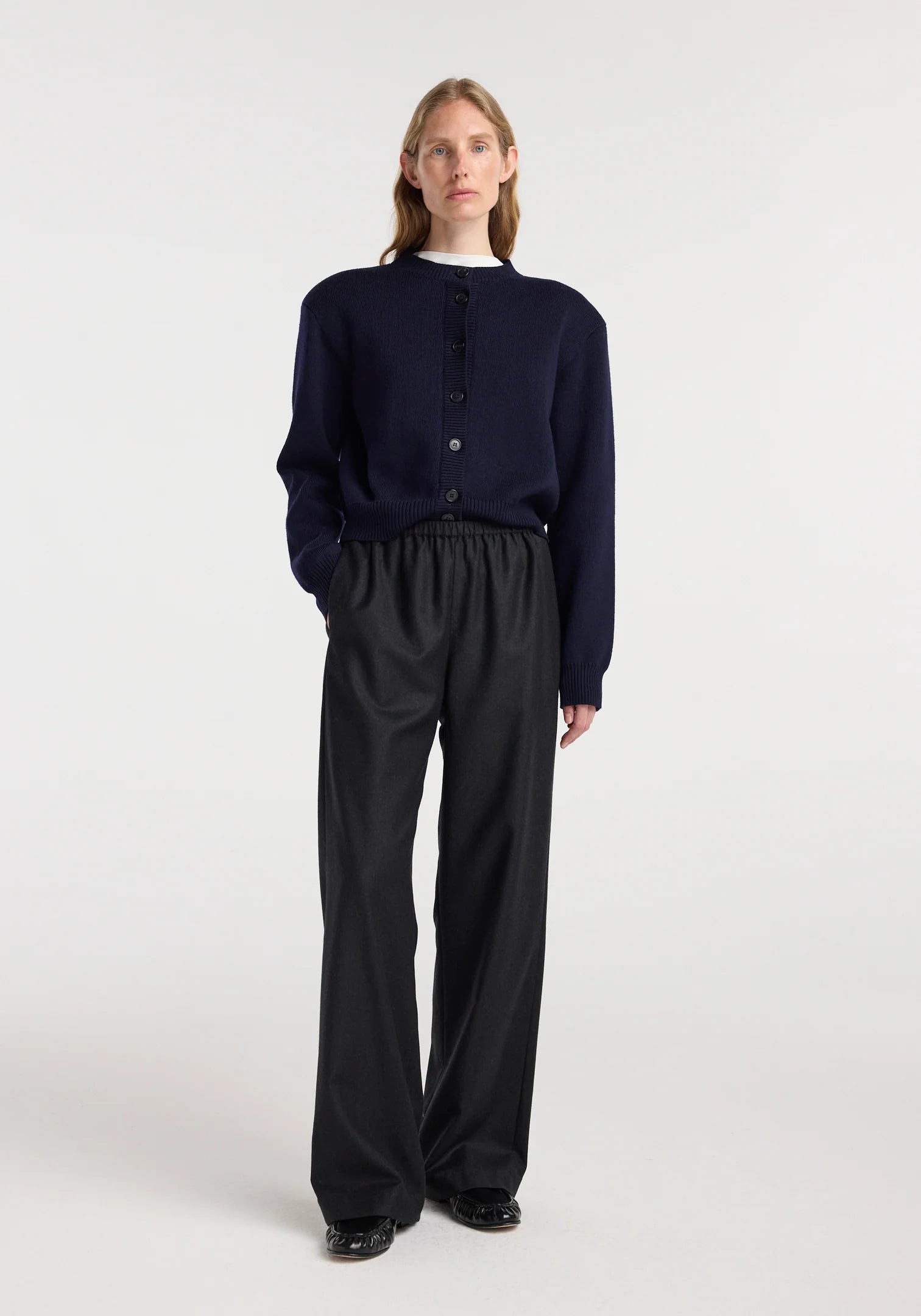 RÓHE Anthracite Melange Relaxed Fit trousers