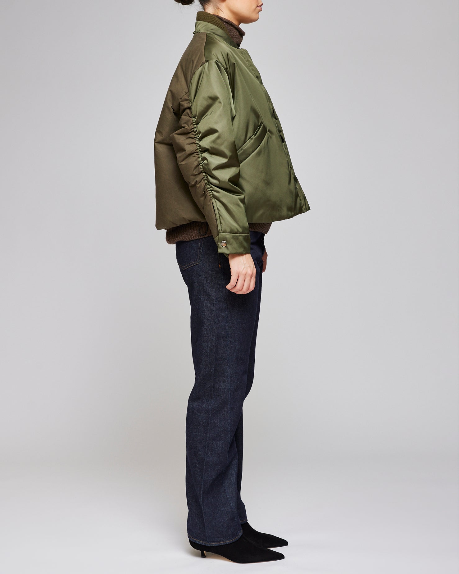 Kassl Editions Khaki Bomber Short Nylon Wax