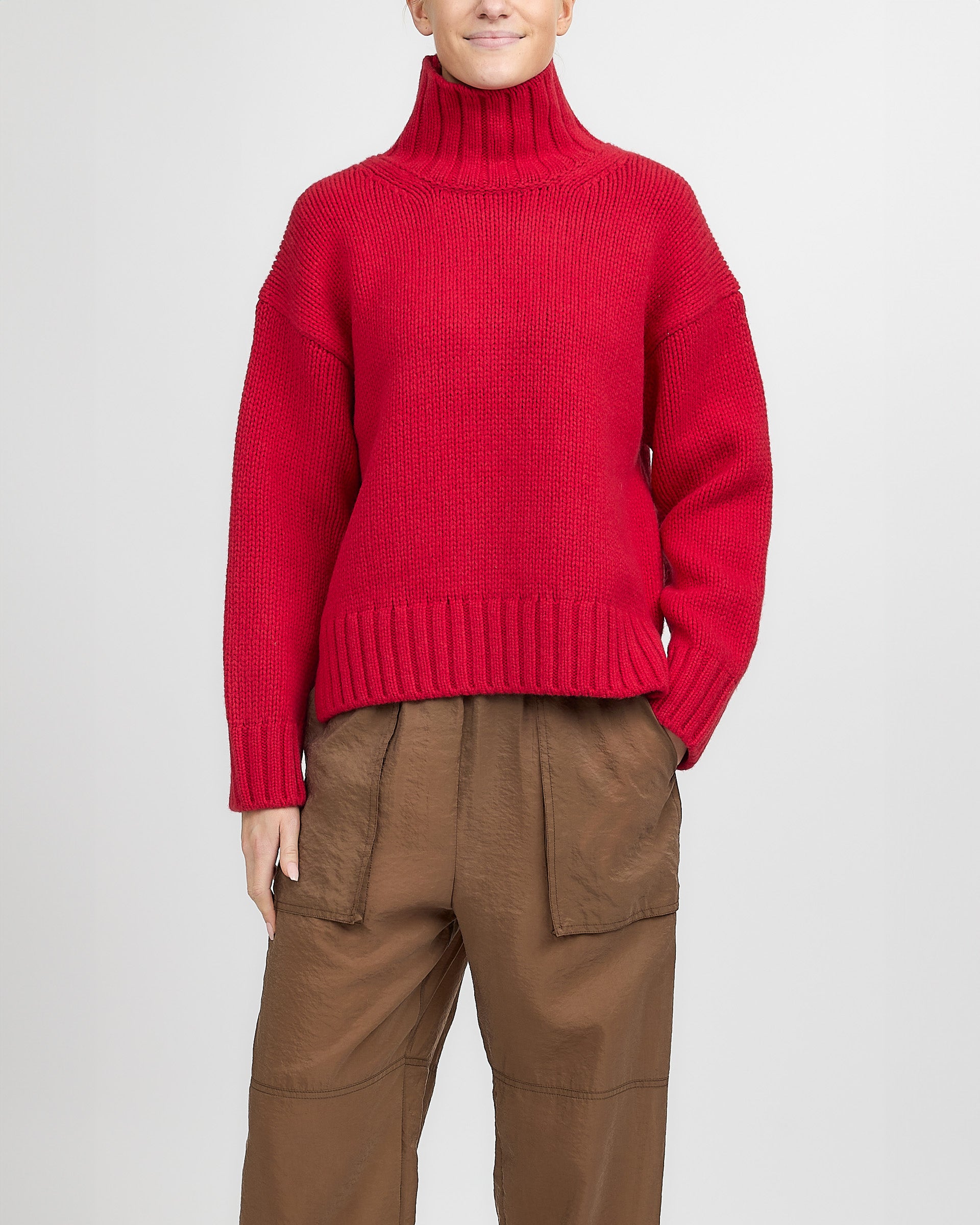 Closed Rollneck Long Sleeve Chili Pepper Red