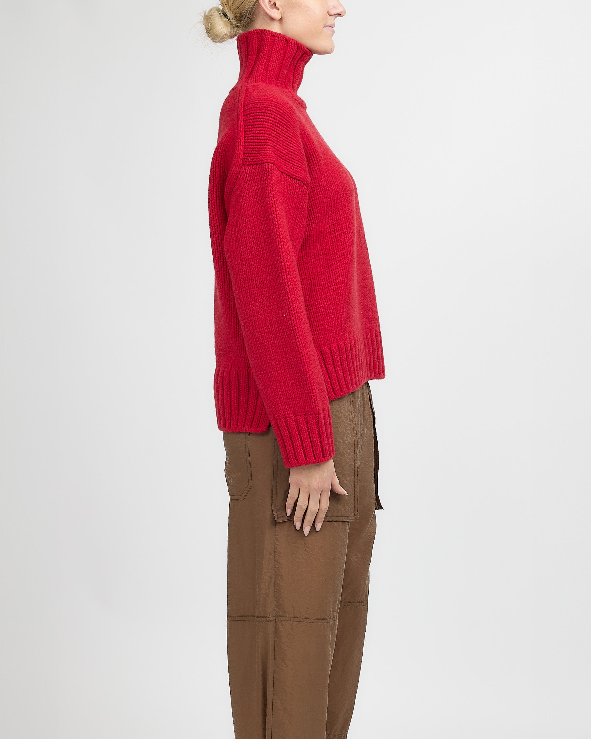 Closed Rollneck Long Sleeve Chili Pepper Red