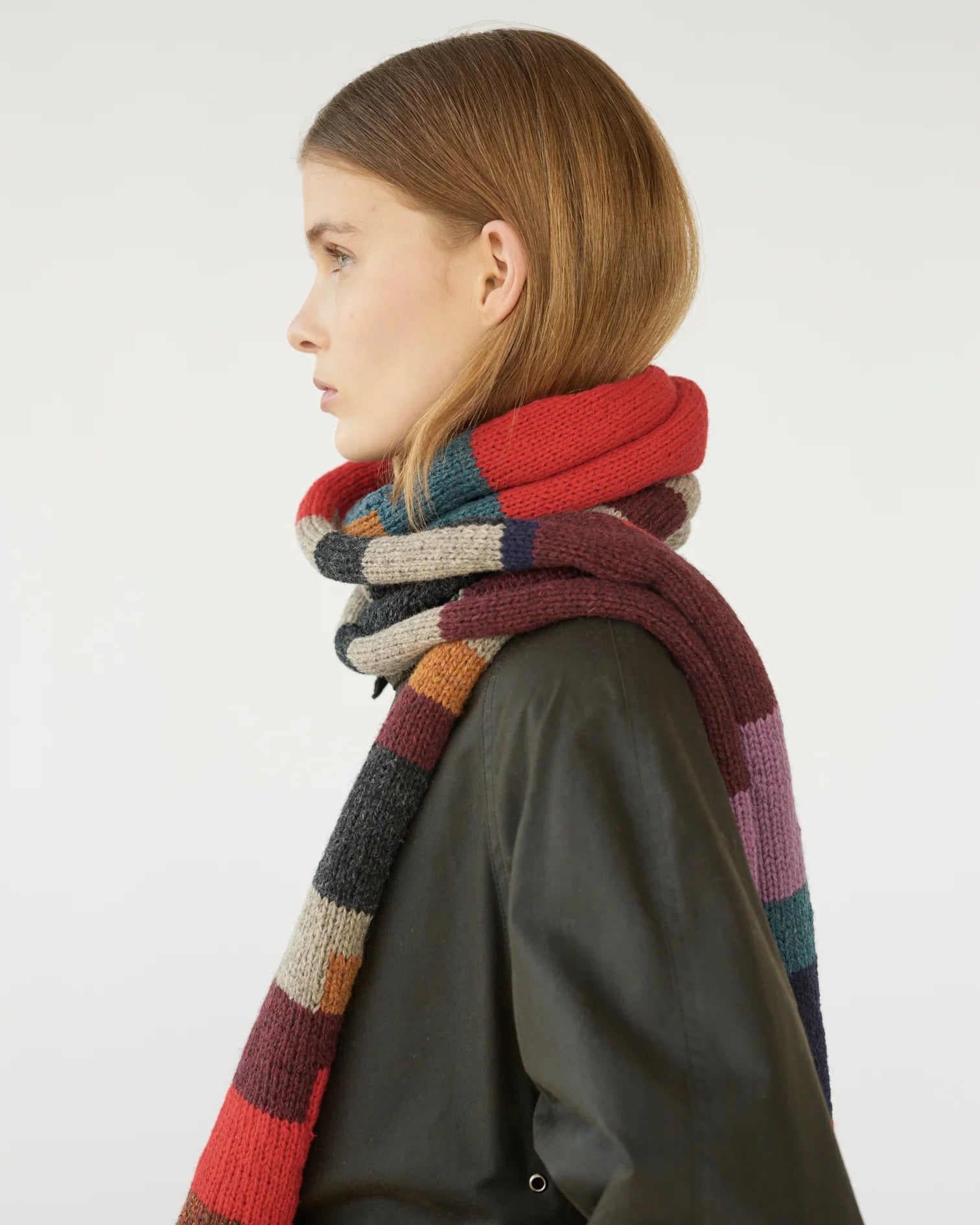 AF Agger Navy Mix Handknit Shetlands Wool Scarf