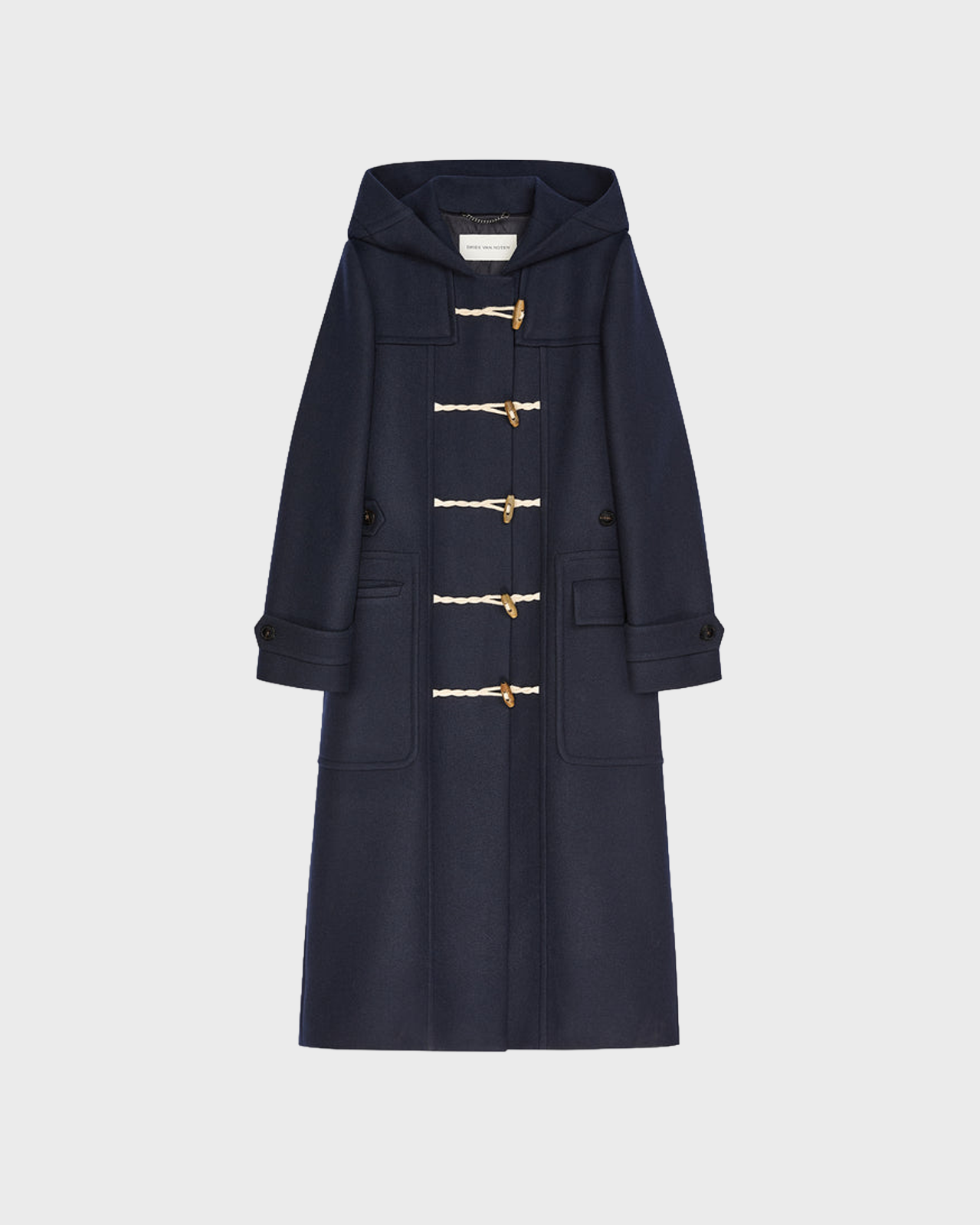 Dries Van Noten Navy Duffle Coat