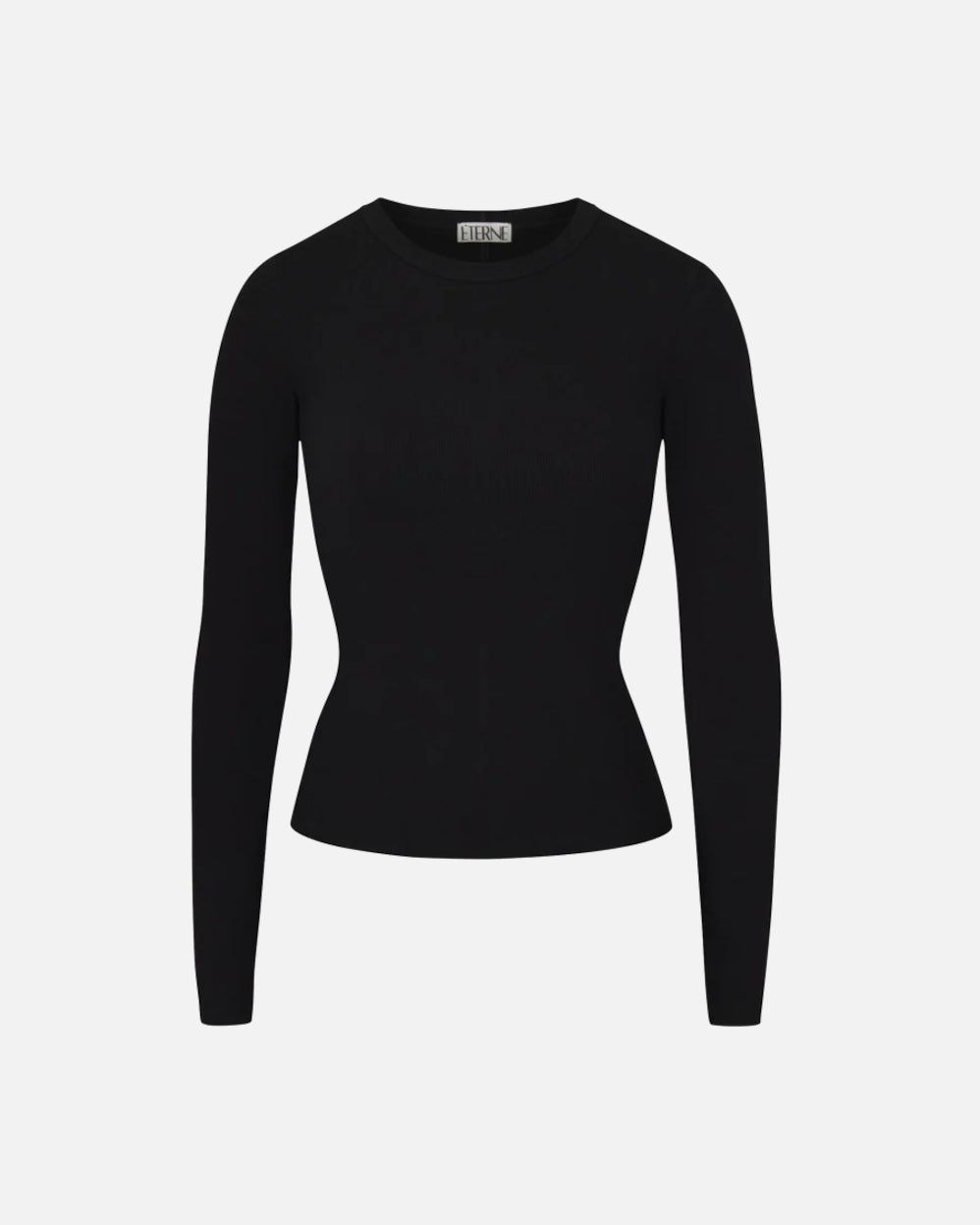 Èterne Long Sleeve Fitted Top Black